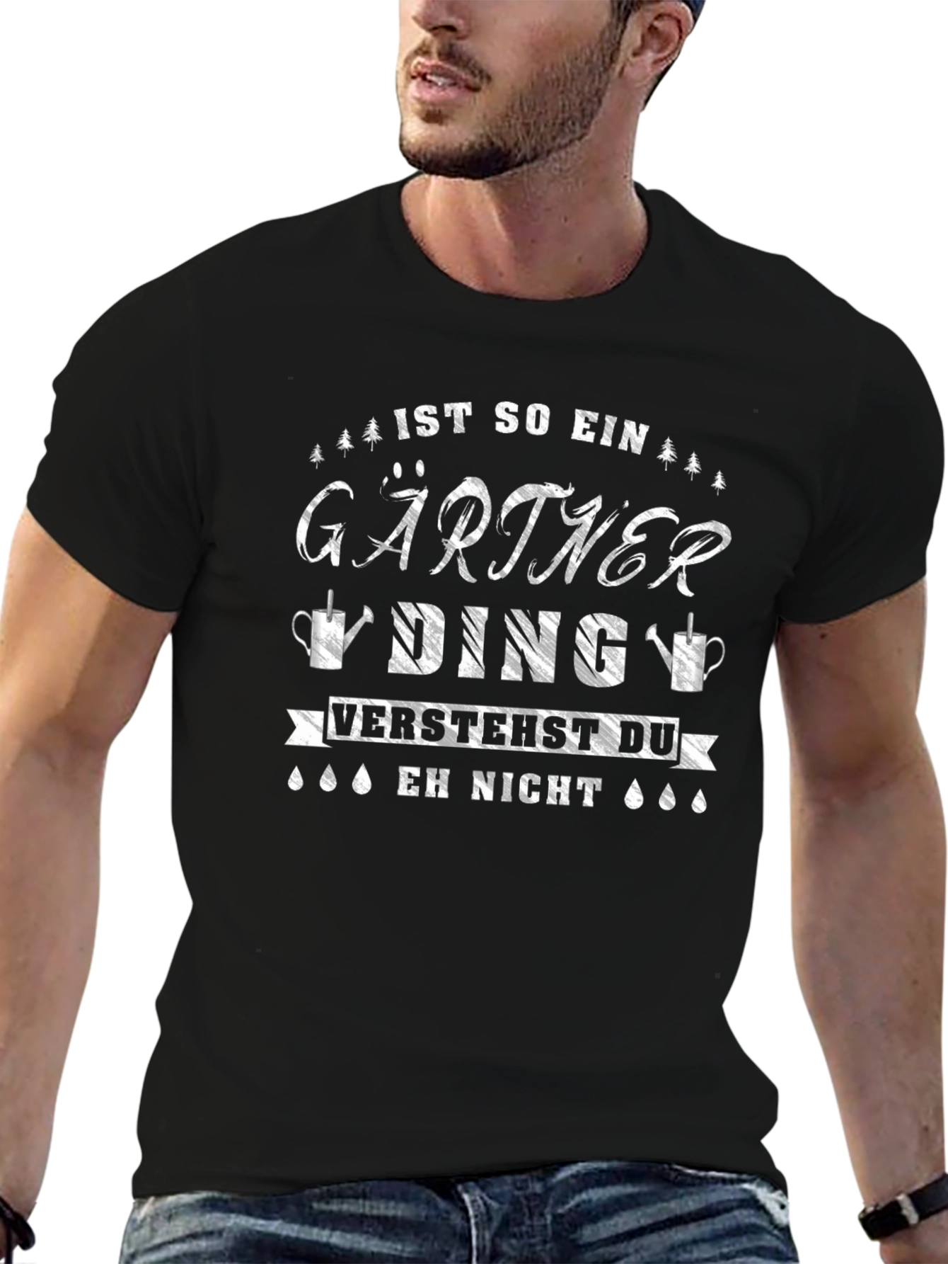 Black Funny Gardener T-Shirt - "Gärtner Ding" Gardening Tee view 6