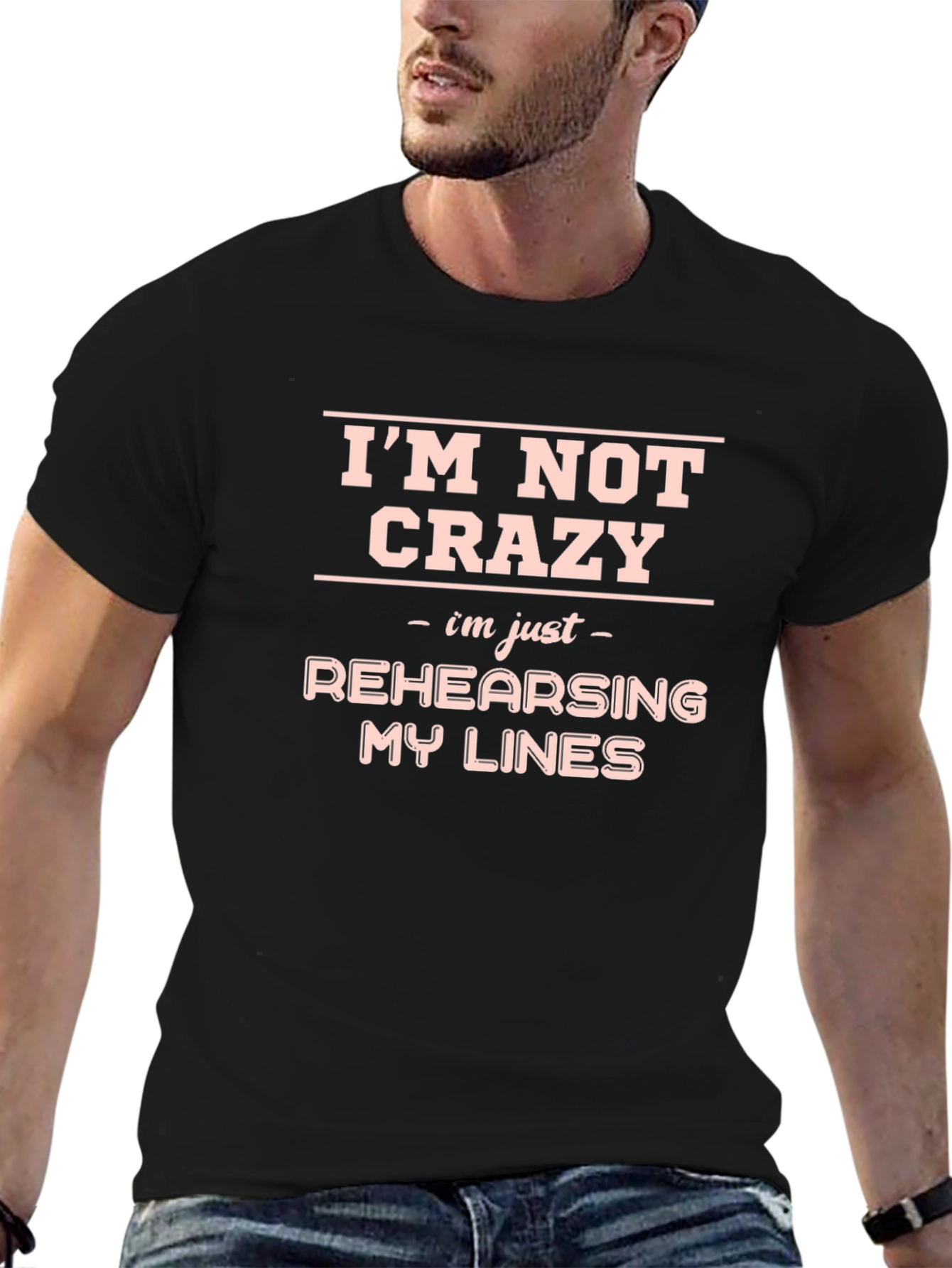 Black Funny "I'm Not Crazy" T-Shirt view 6