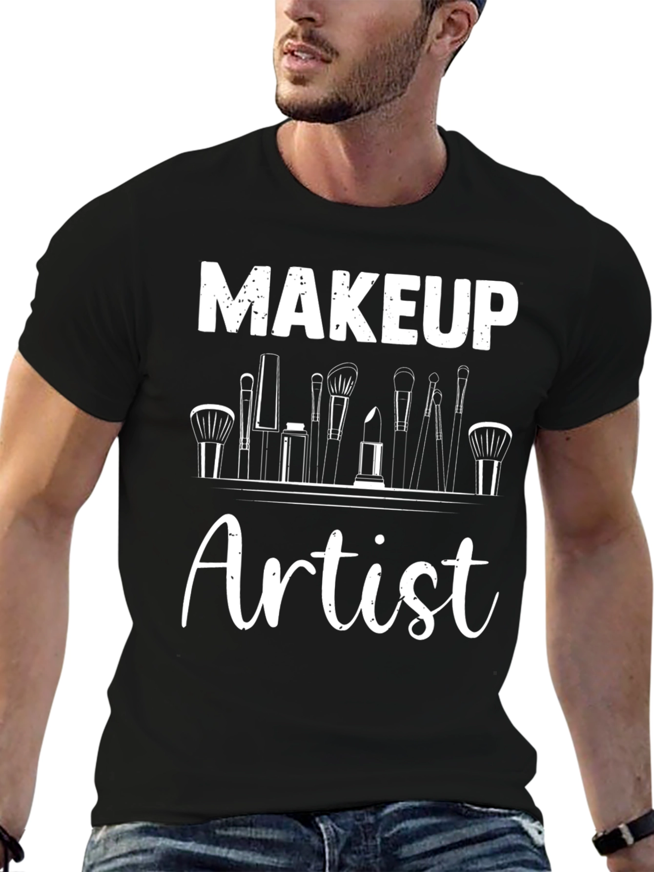 Black Makeup Artist T-Shirt - Stylish Graphic Tee view 6