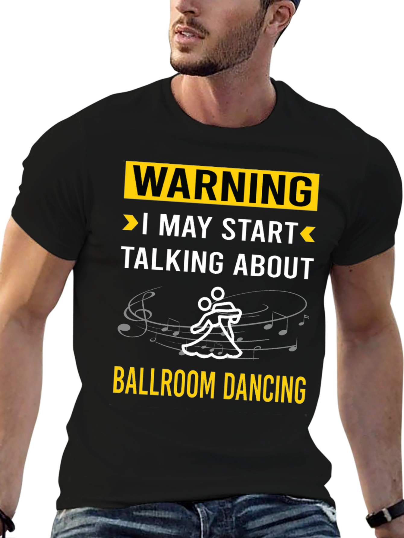 Black Ballroom Dancing Warning T-Shirt view 6