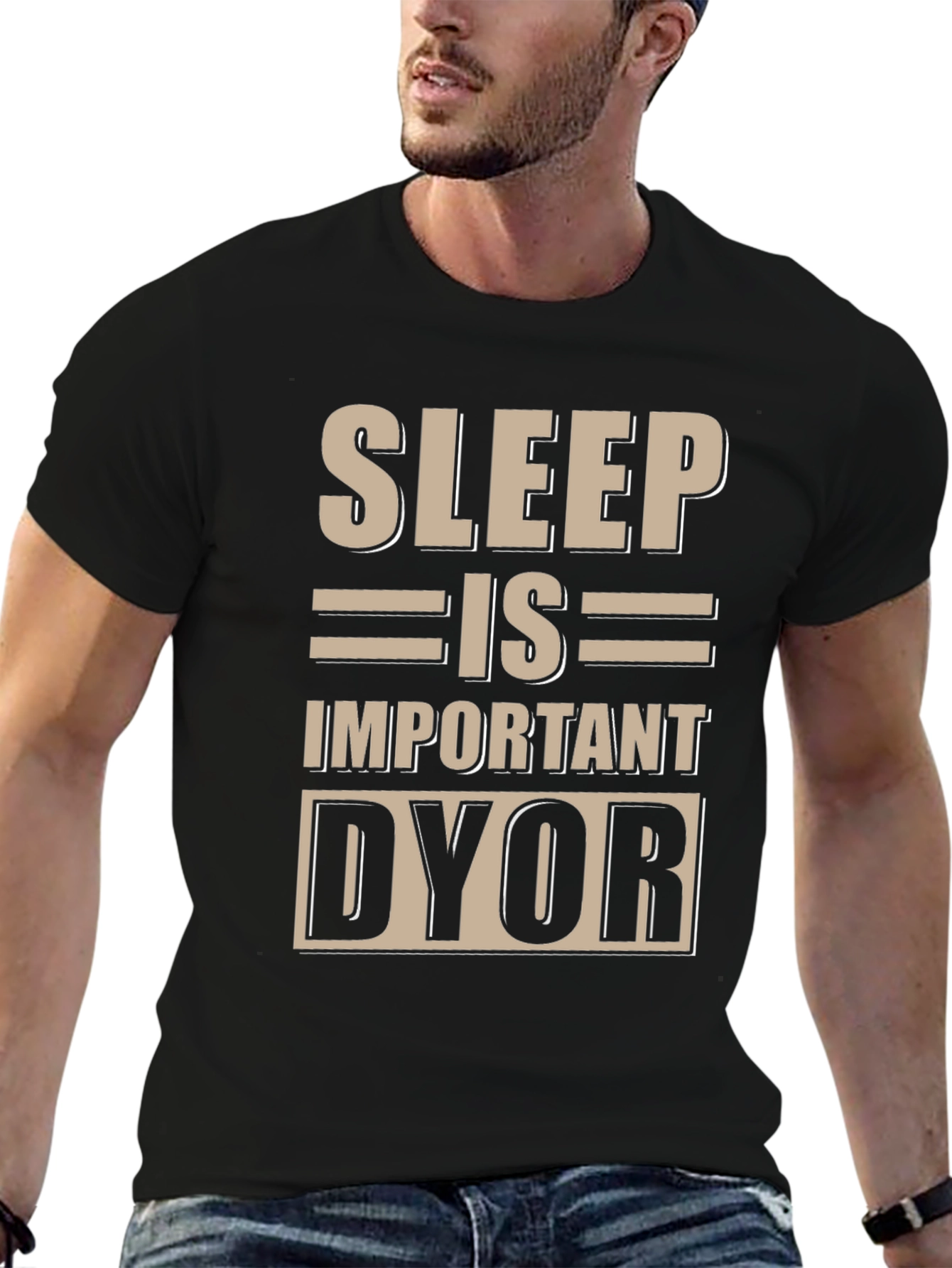 Black Sleep Is Important DYOR Graphic Tee view 6