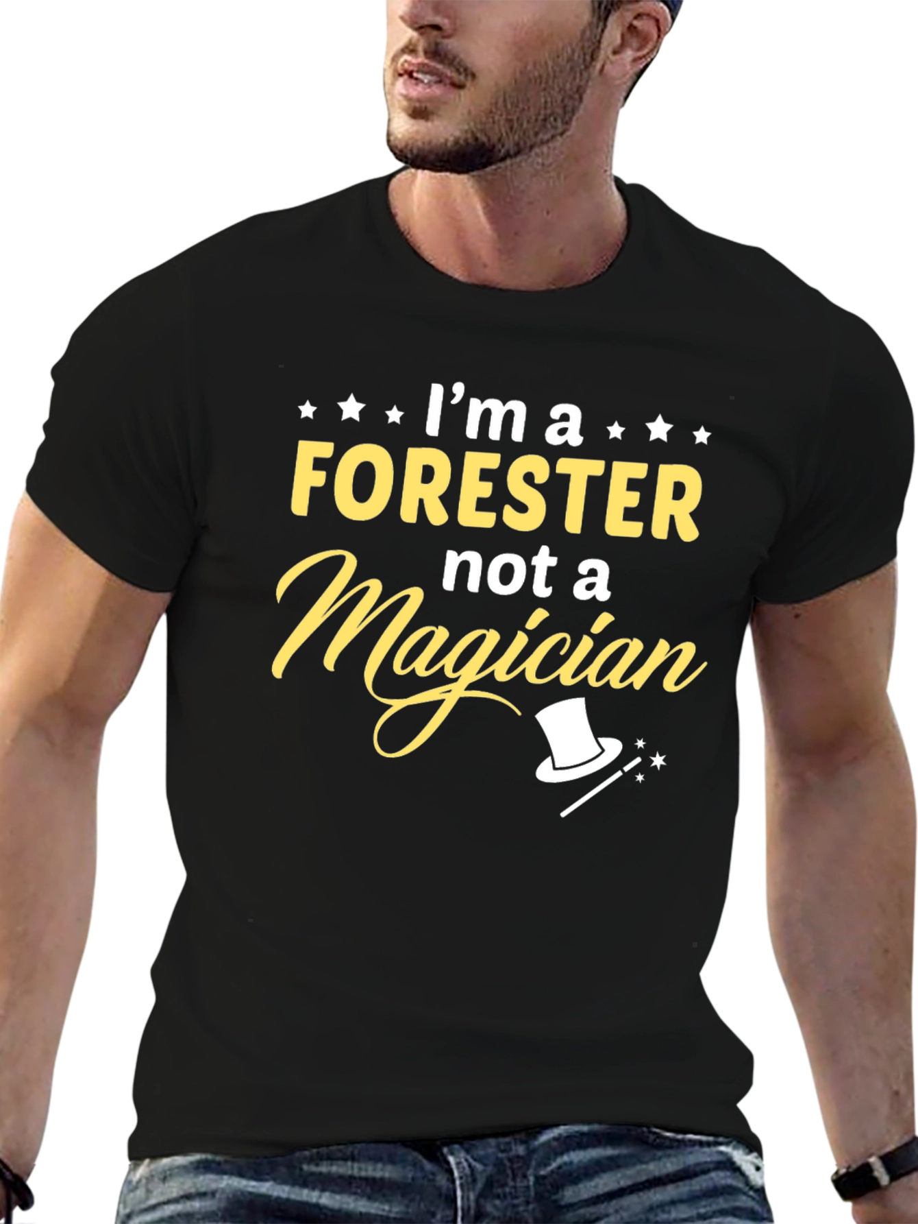 Black Forester Not a Magician Graphic Tee view 6