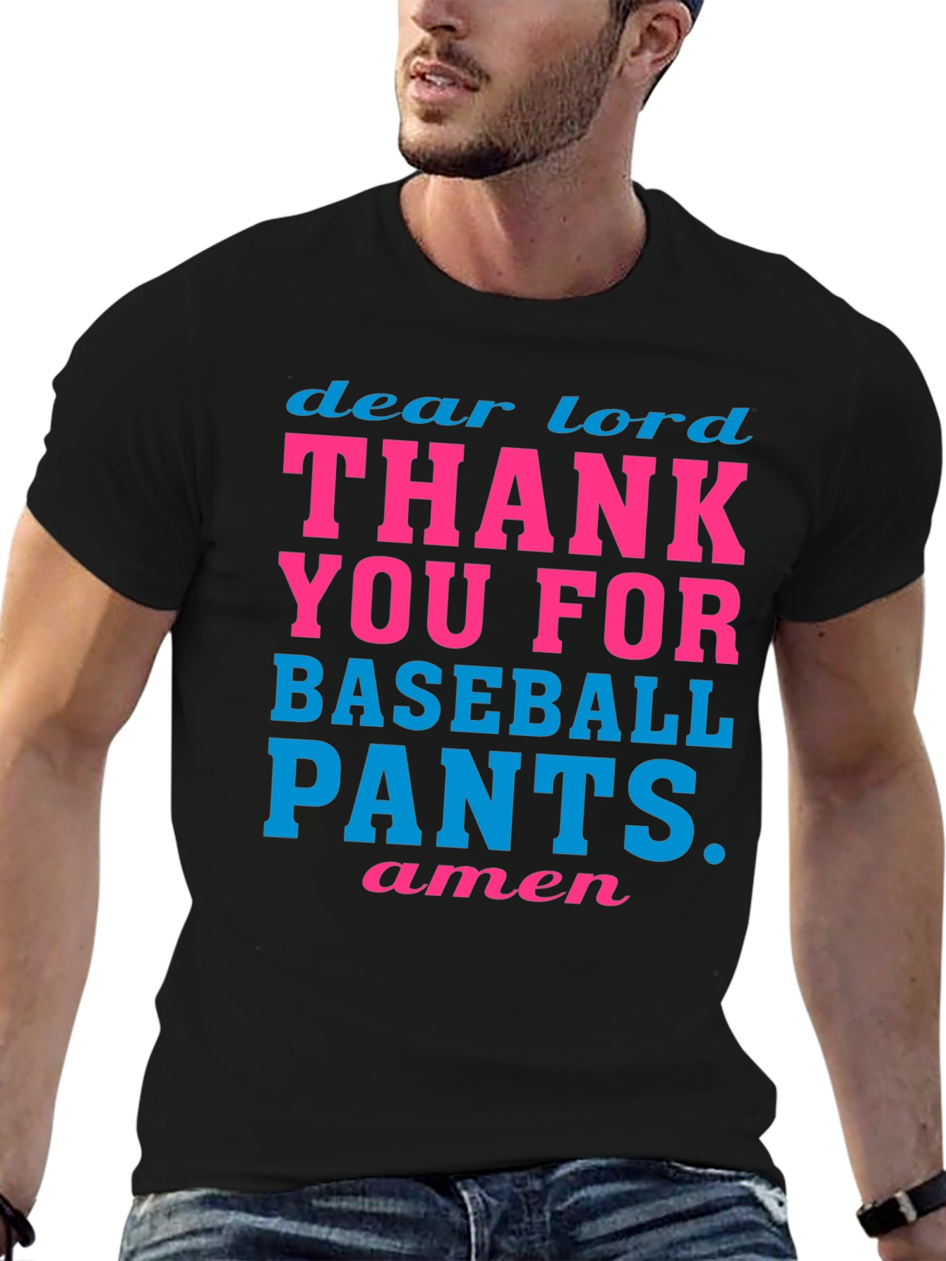 Black Dear Lord Baseball Pants Graphic Tee view 6