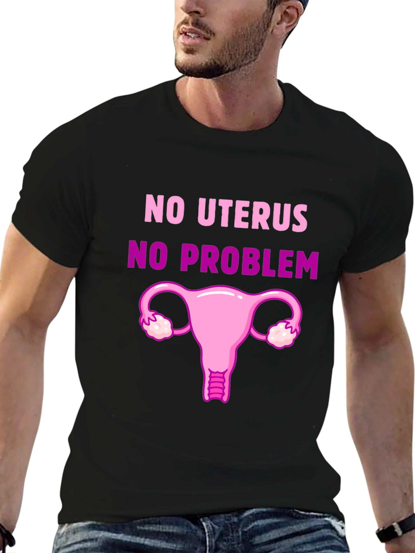 Black No Uterus, No Problem Graphic Tee view 6
