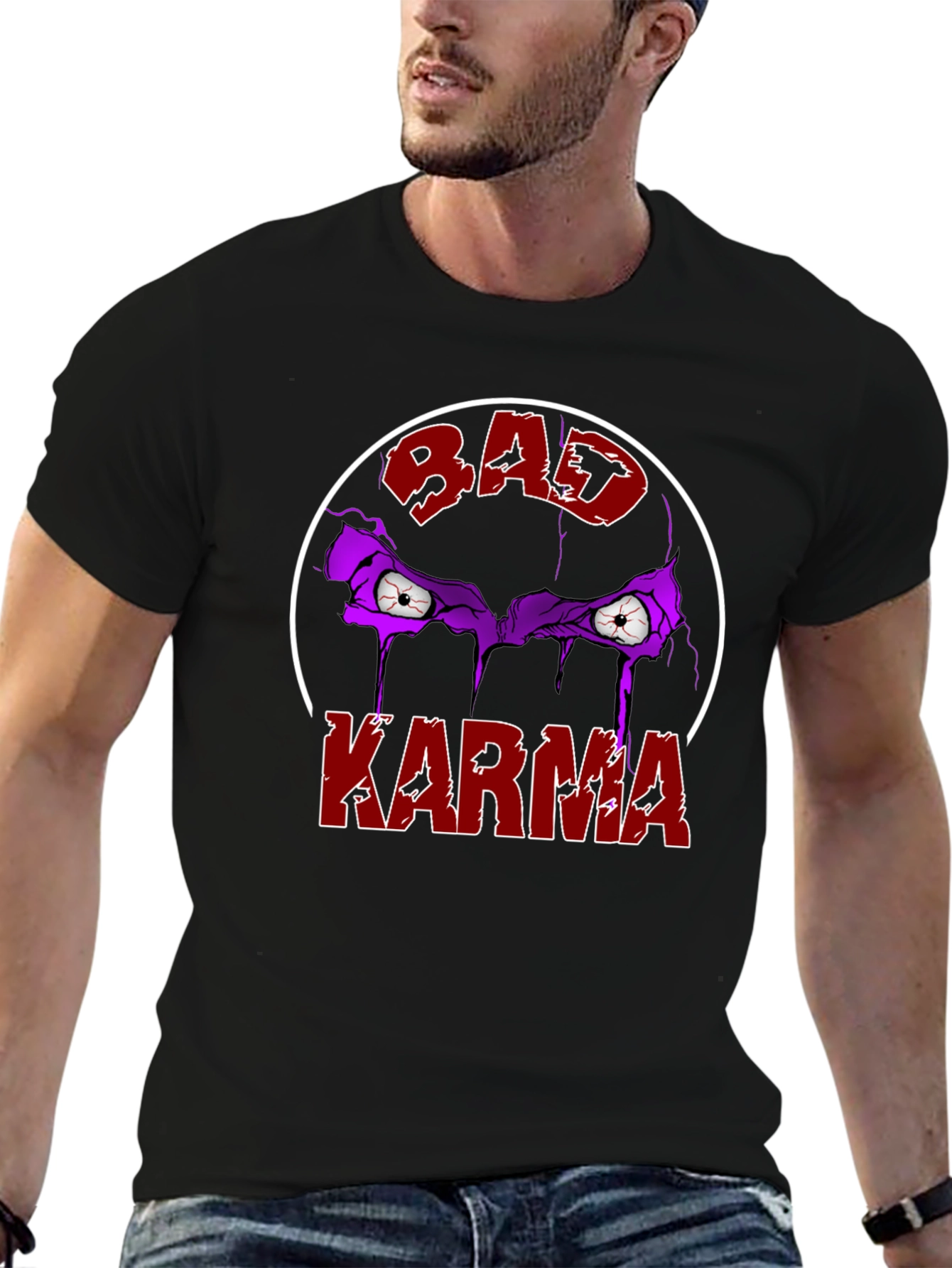 Black Bad Karma Graphic T-Shirt view 6