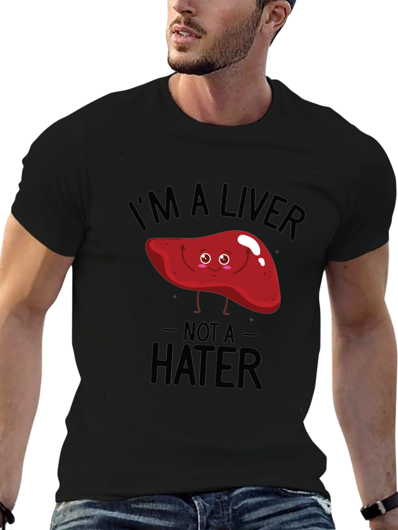 Black I'm A Liver Not A Hater Black T-Shirt view 6