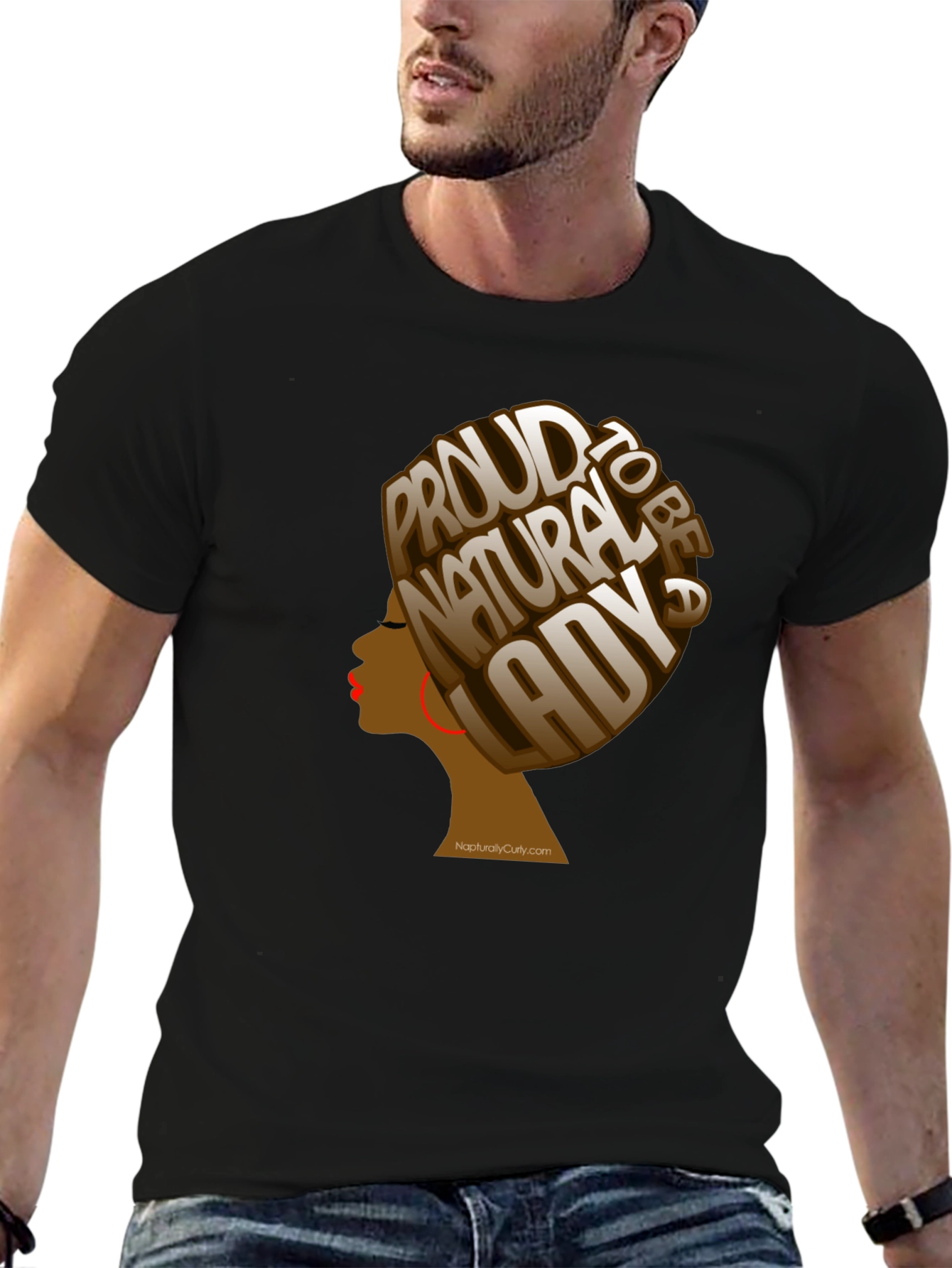 Black Proud Natural Lady T-Shirt - Black view 6