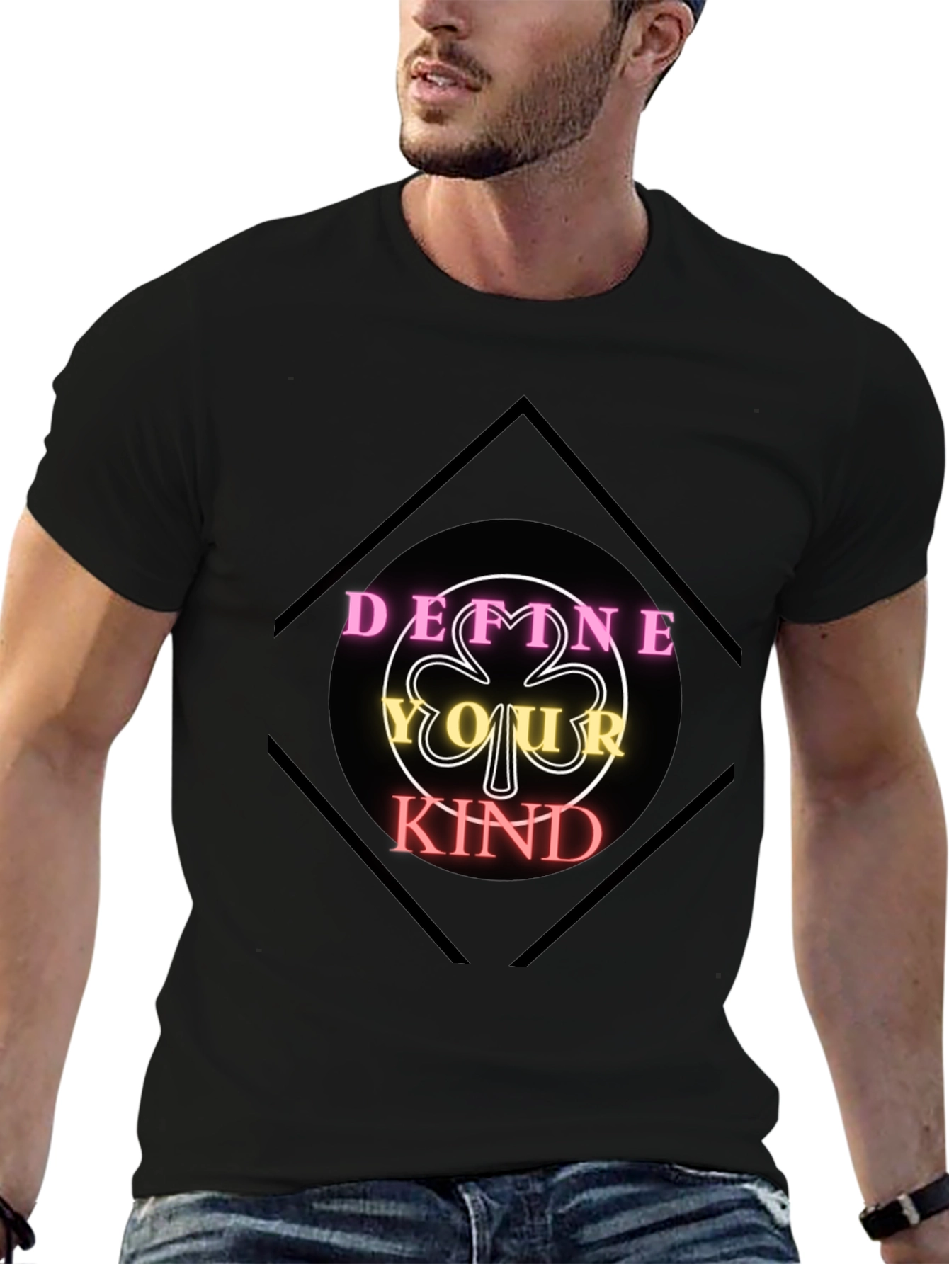 Black Define Your Kind Graphic Tee - Black Cotton Shirt view 6
