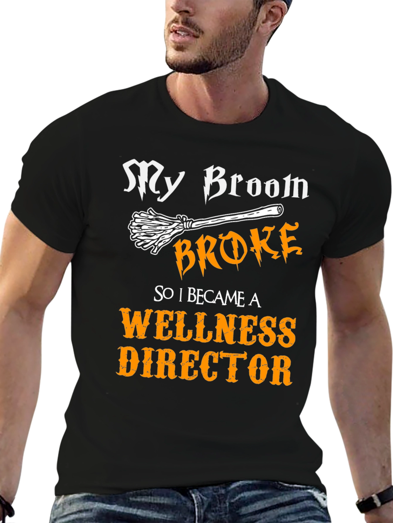Black Wellness Director Funny Halloween T-Shirt view 6