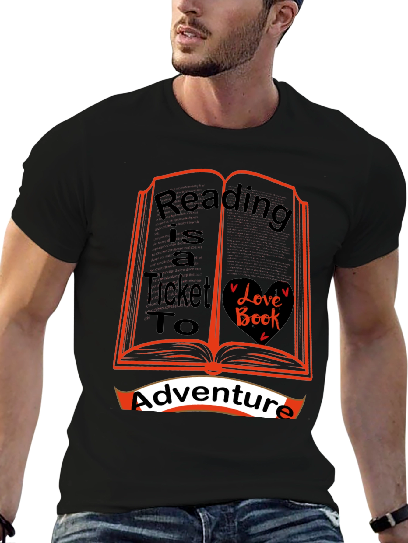 Black Reading is a Ticket to Adventure T-Shirt view 6