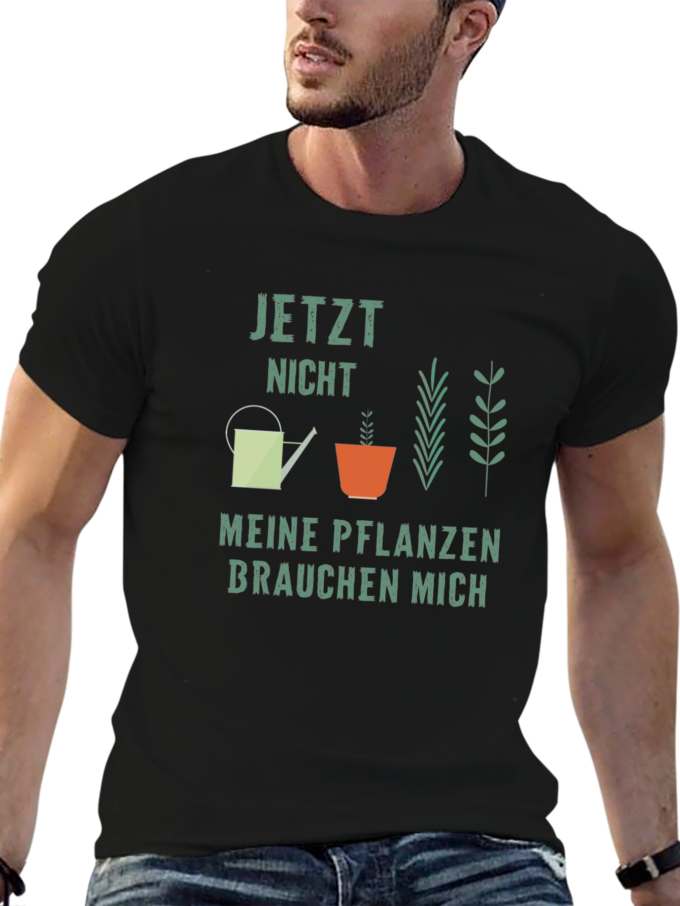 Black Plant Lover T-Shirt: Jetzt Nicht Meine Pflanzen Brauchen Mich view 6