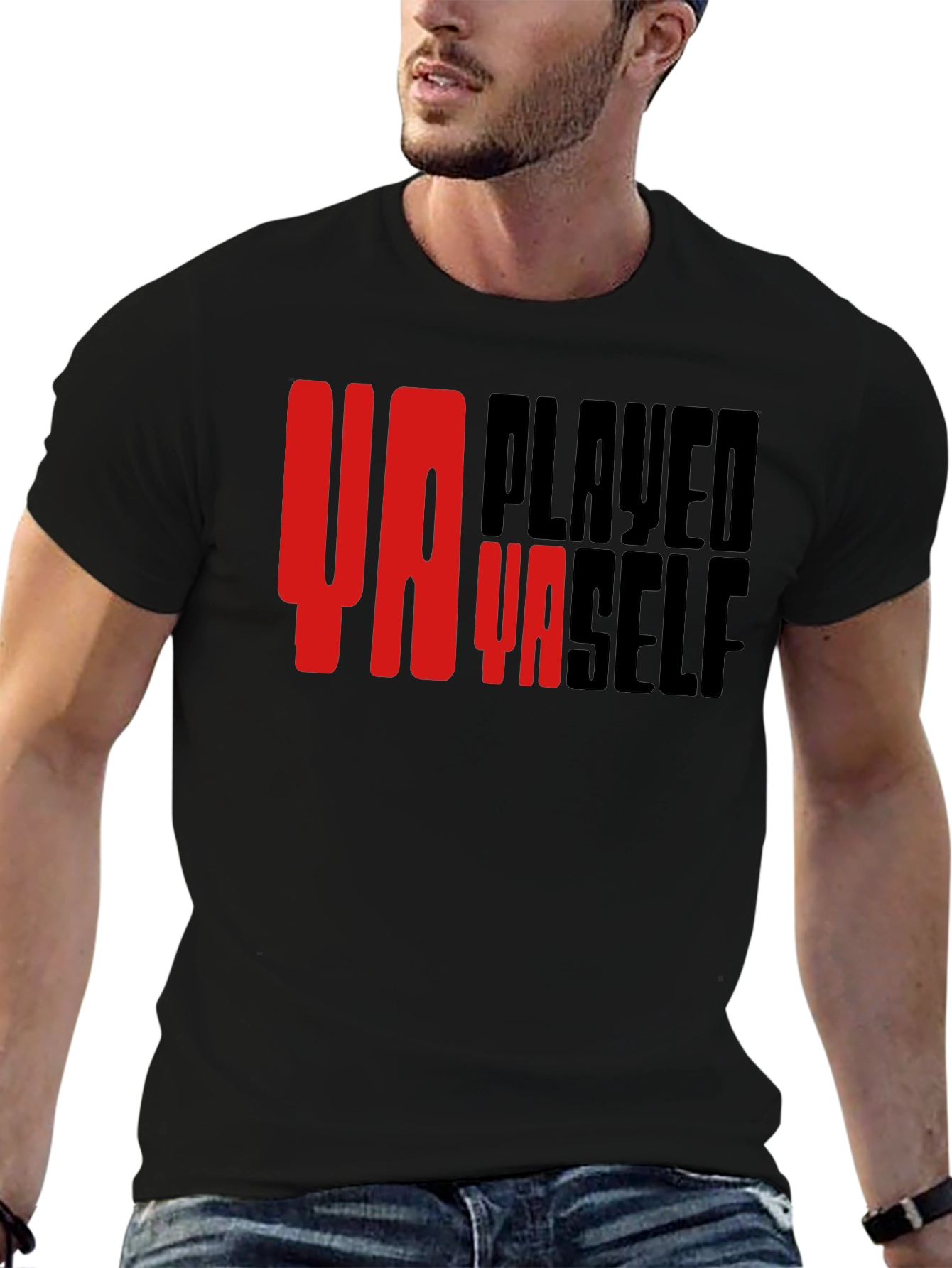 Black Ya Played Ya Self Graphic T-Shirt - Black view 6