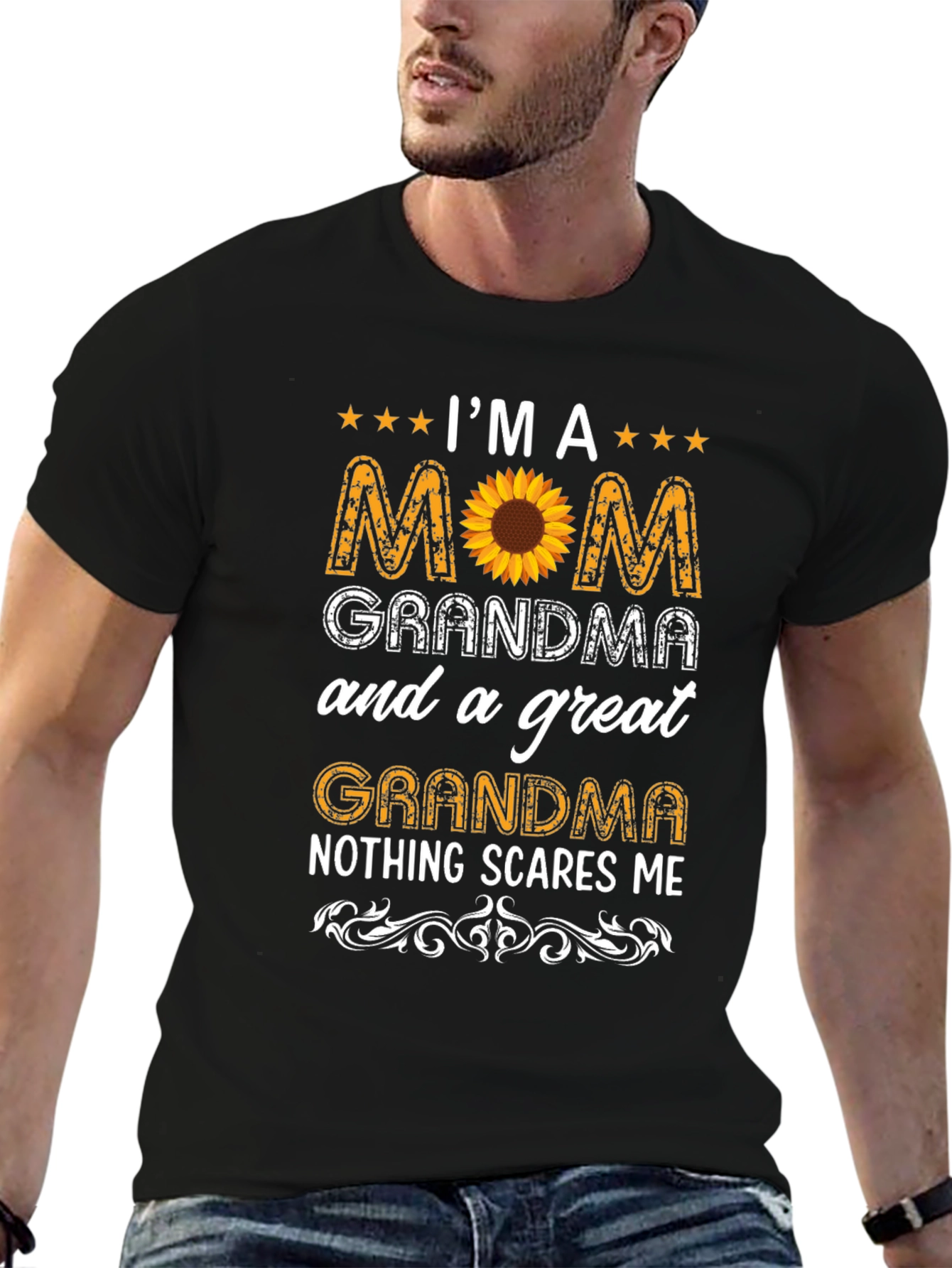 Black I'm A Mom Grandma Great Grandma T-Shirt view 6