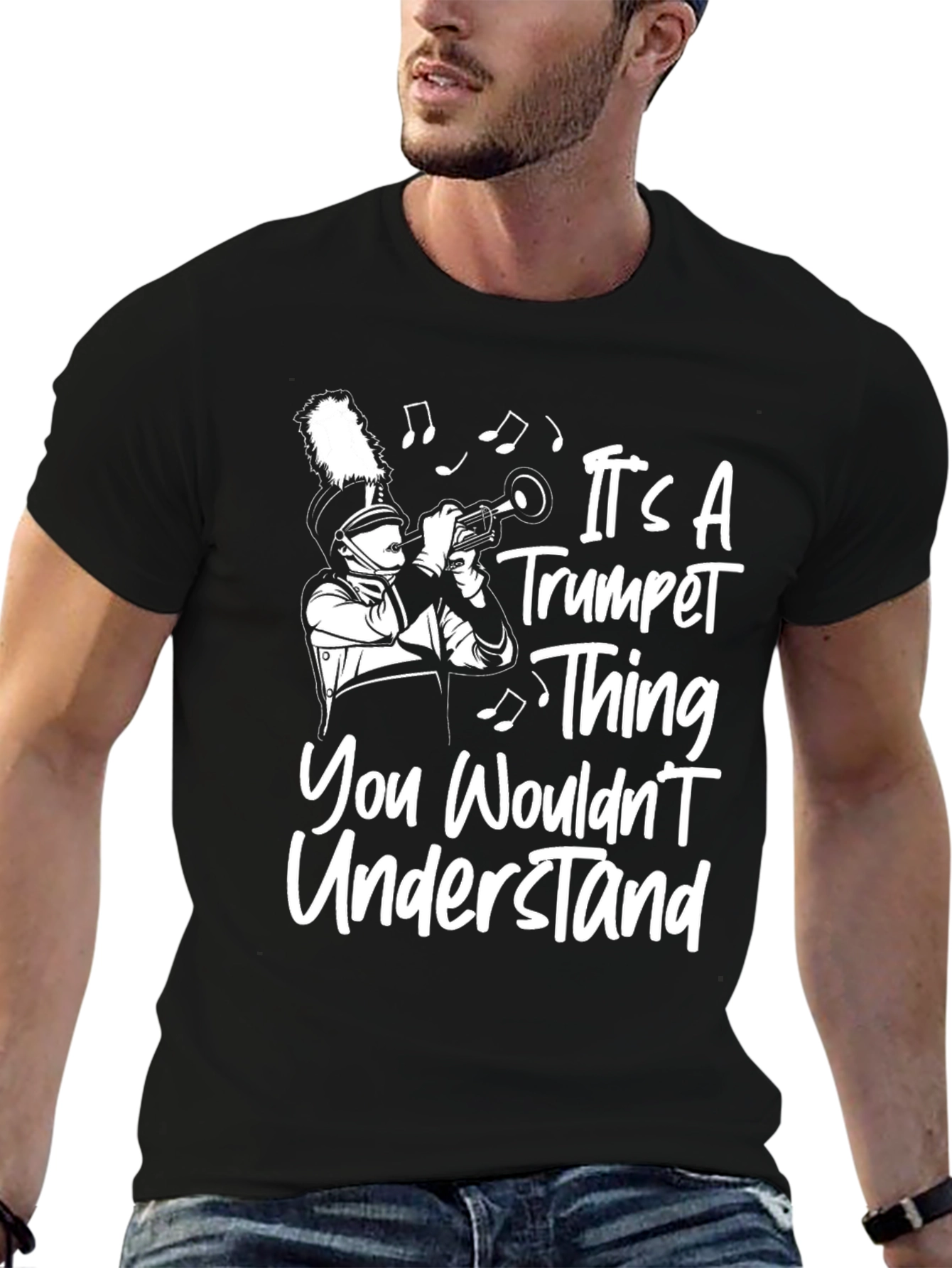 Black Trumpet Thing T-Shirt - Musician Humor Tee view 6