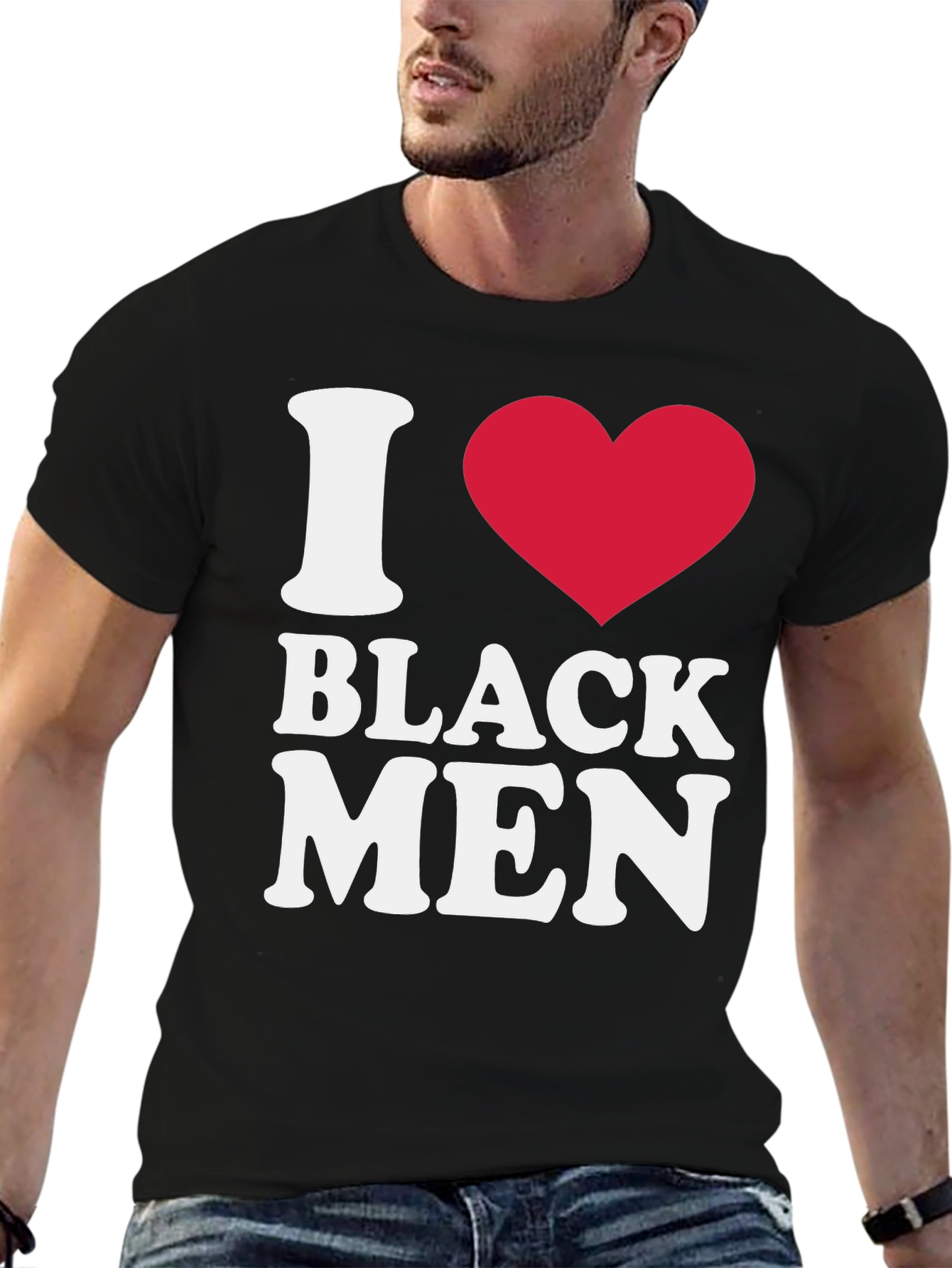 Black I Heart Black Men Graphic T-Shirt view 6