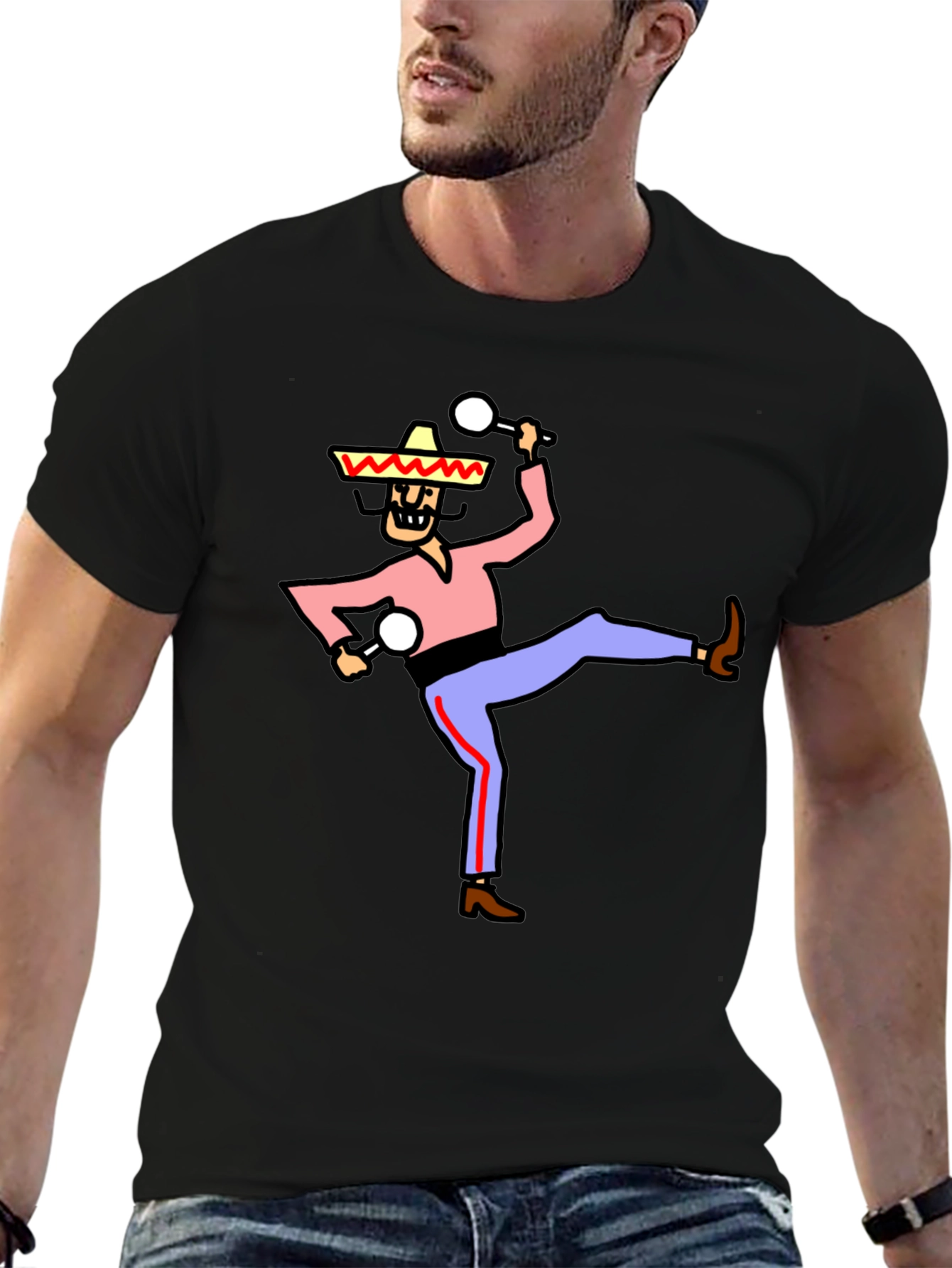 Black Dancing Mariachi Graphic T-Shirt view 6
