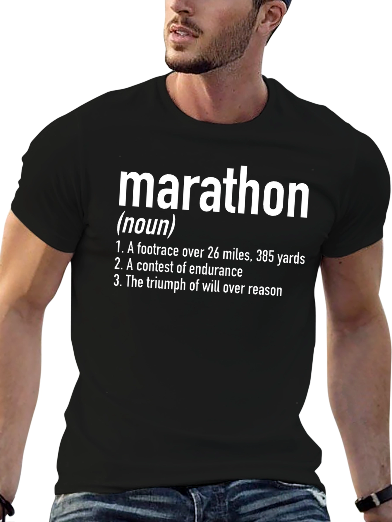 Black Marathon Definition Graphic T-Shirt view 6