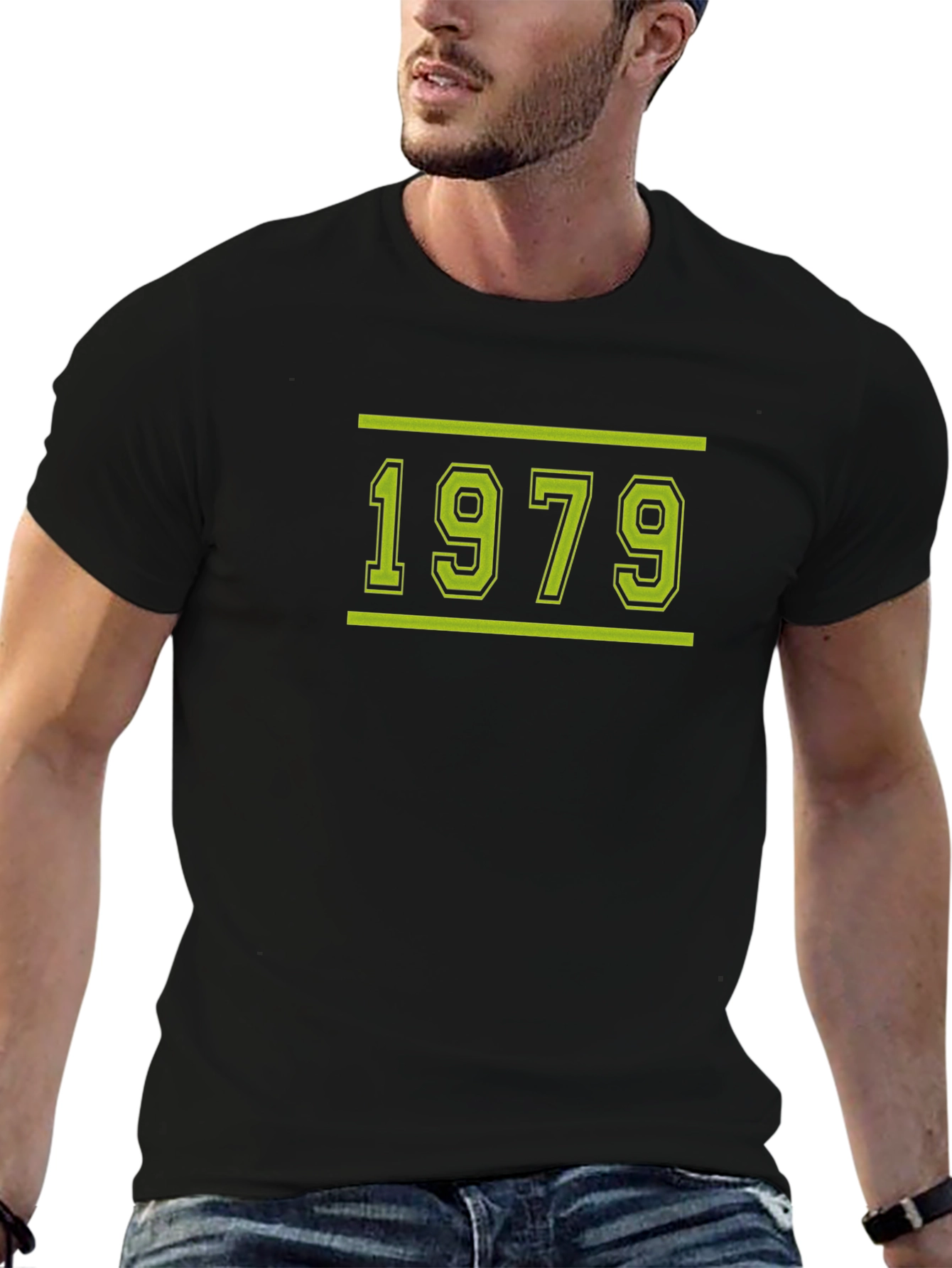 Black 1979 Retro Graphic T-Shirt - Classic Year Design view 6