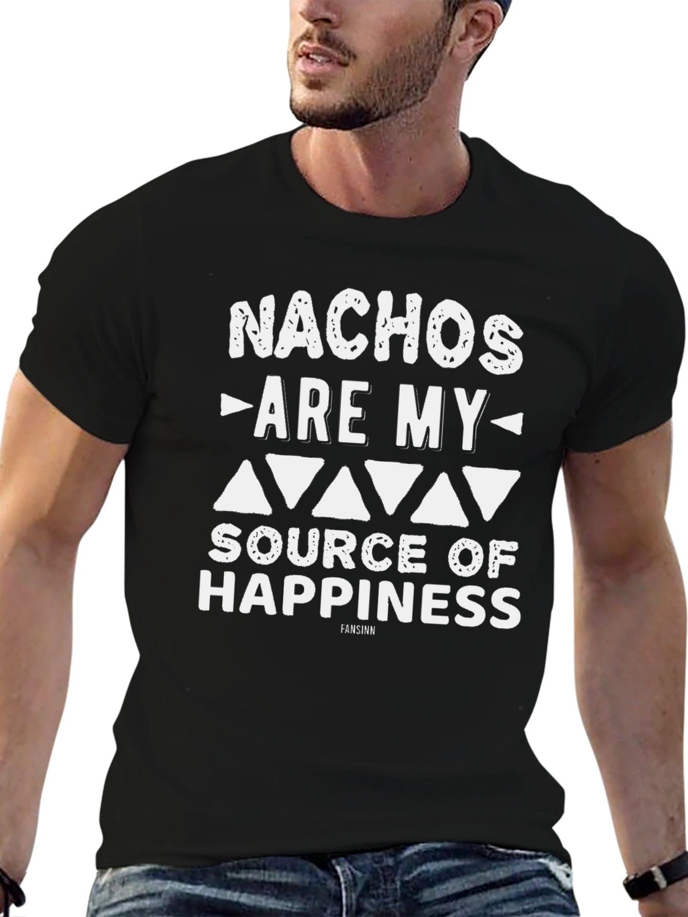 Black Nachos Are My Source of Happiness Graphic T-Shirt view 6