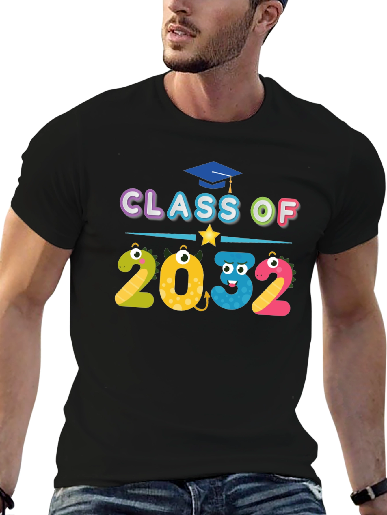 Black Class of 2032 T-Shirt view 6