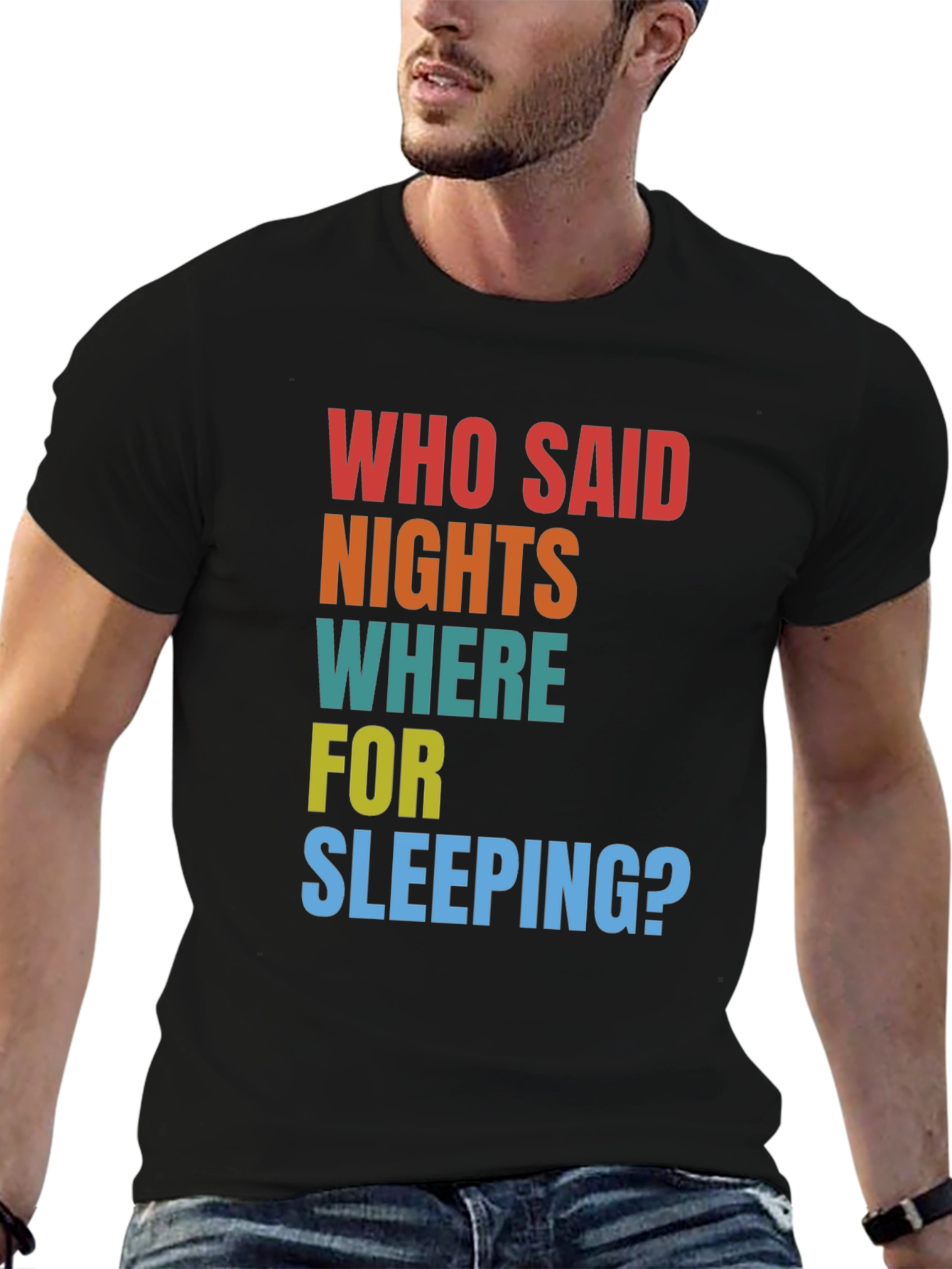 Black Night Owl Tee: Who Said Nights Were for Sleeping? view 6
