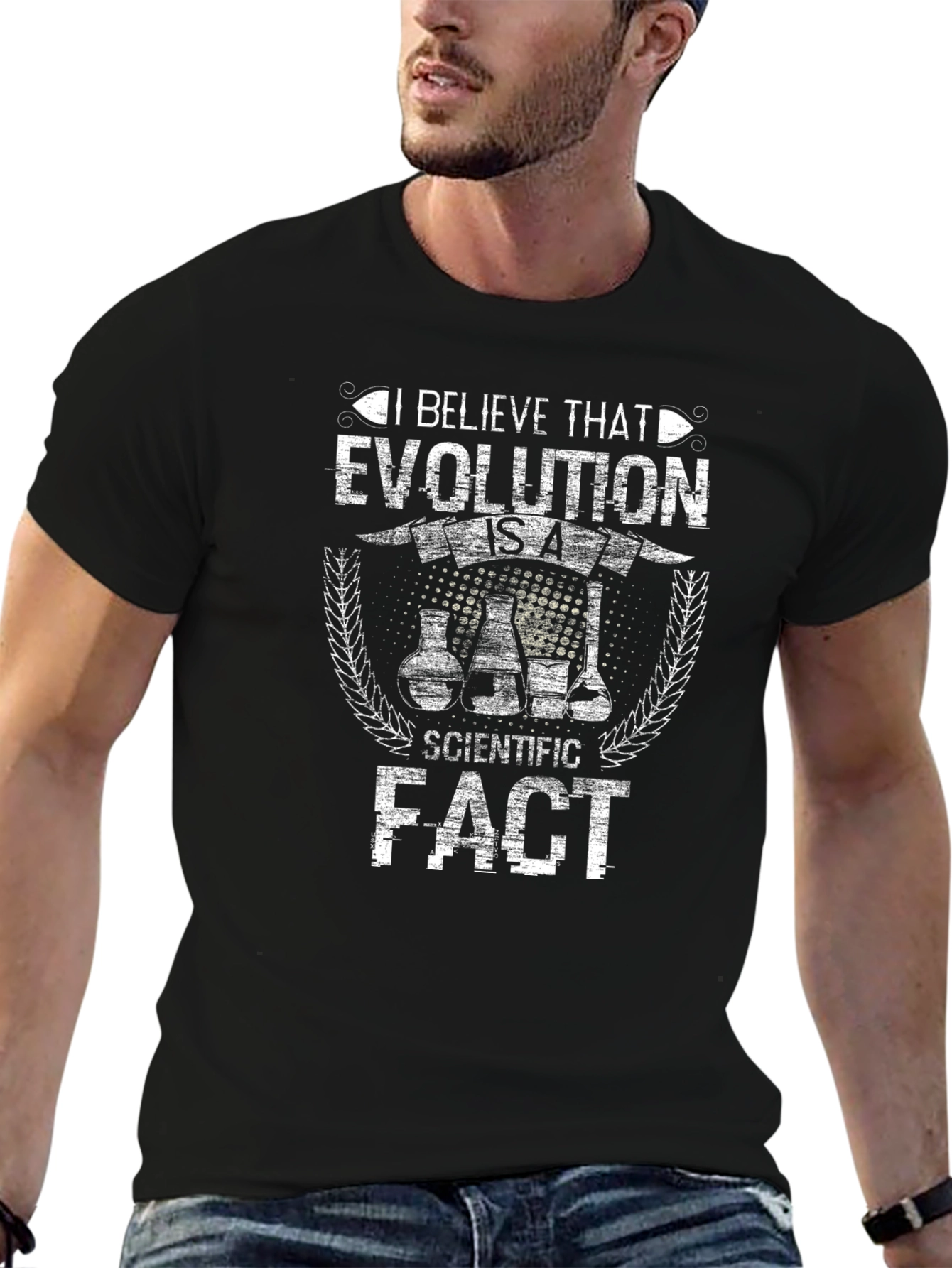 Black Evolution is a Scientific Fact Graphic T-Shirt view 6