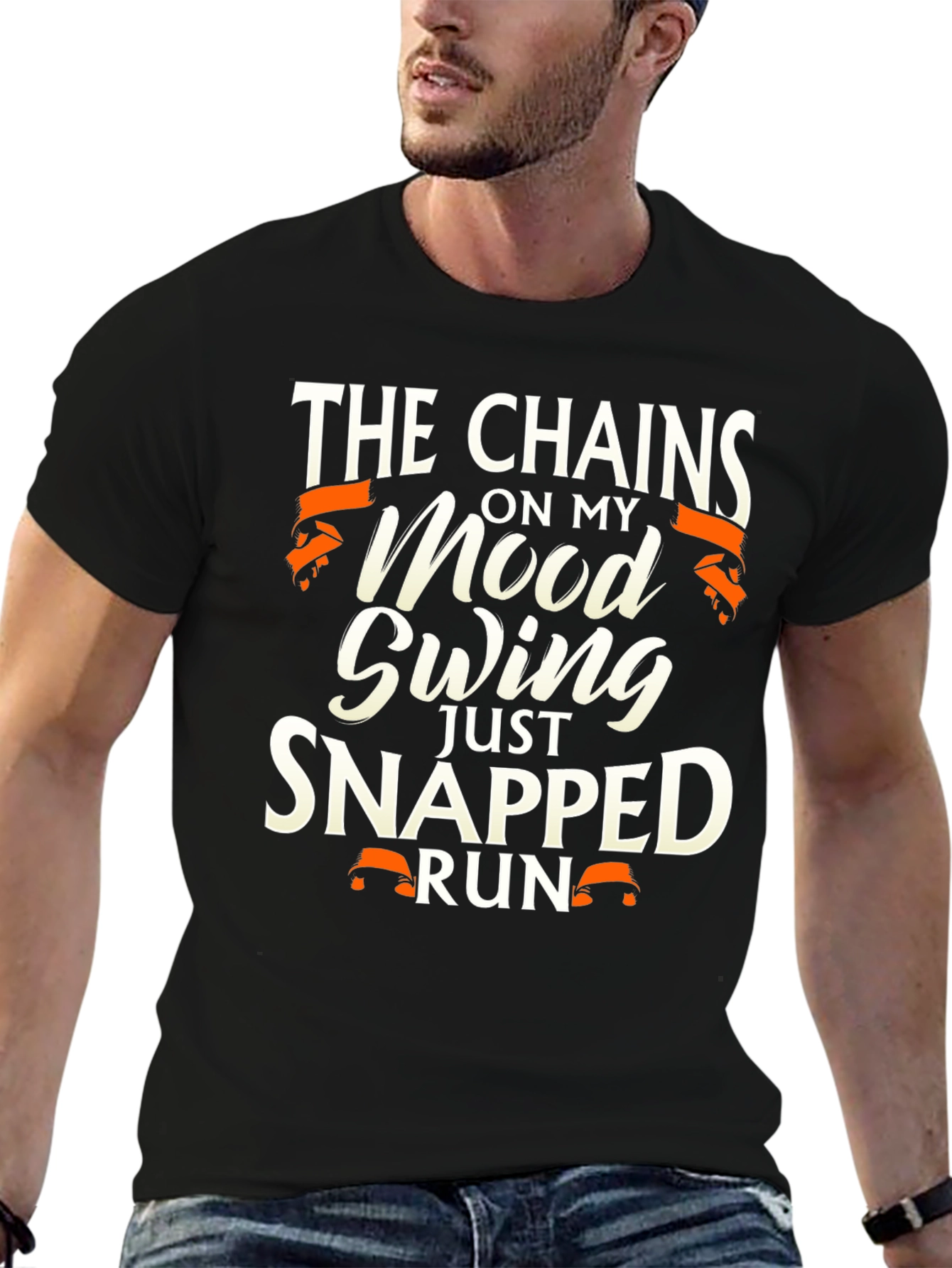 Black Mood Swing Snapped T-Shirt - Funny Graphic Tee view 6