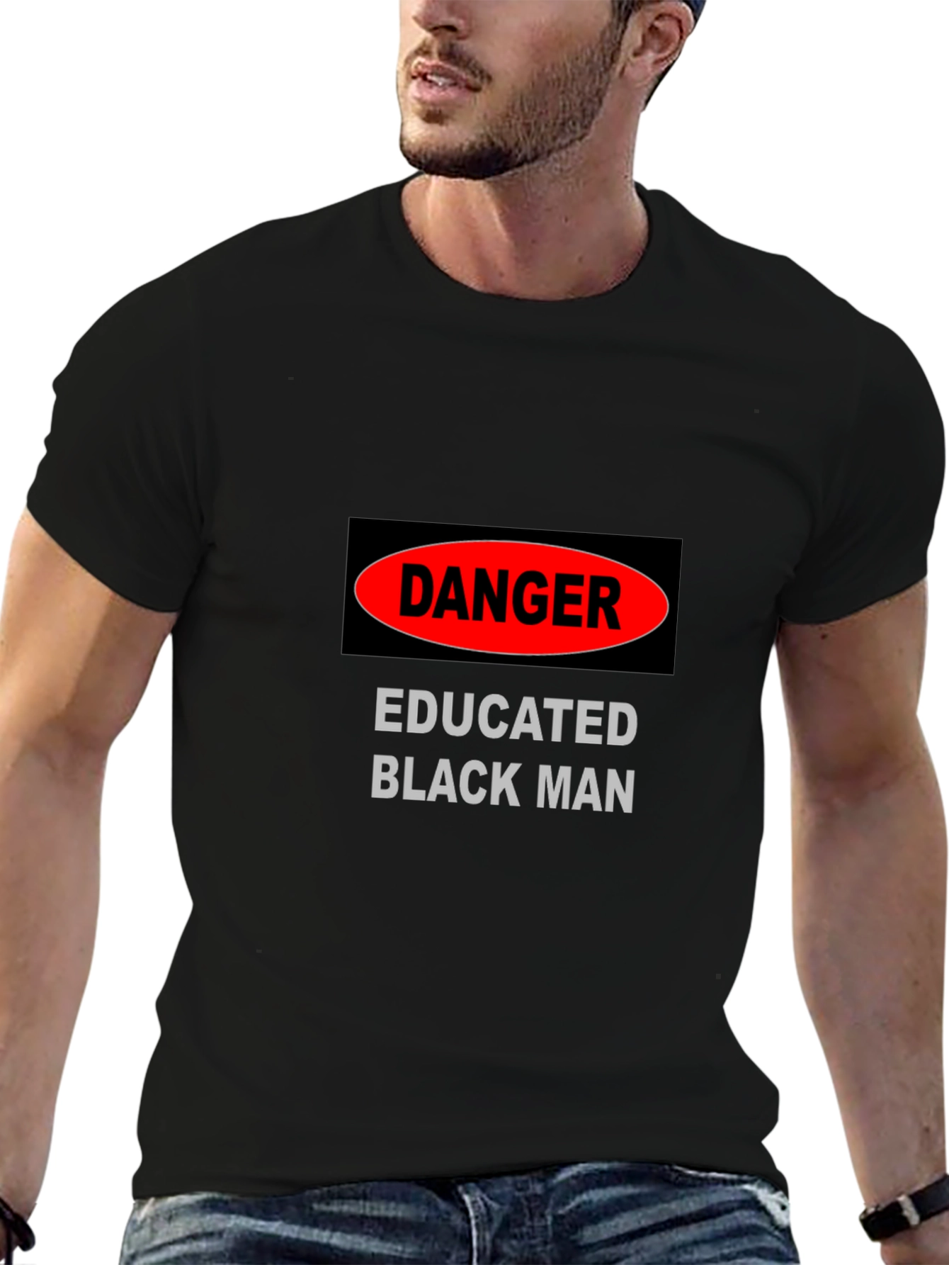 Black Danger Educated Black Man Graphic Tee view 6