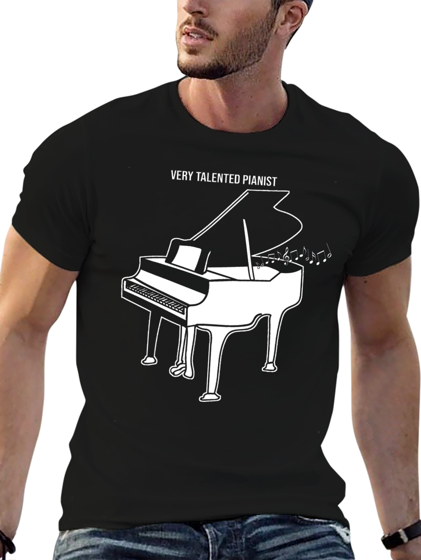 Black Very Talented Pianist Graphic T-Shirt view 6