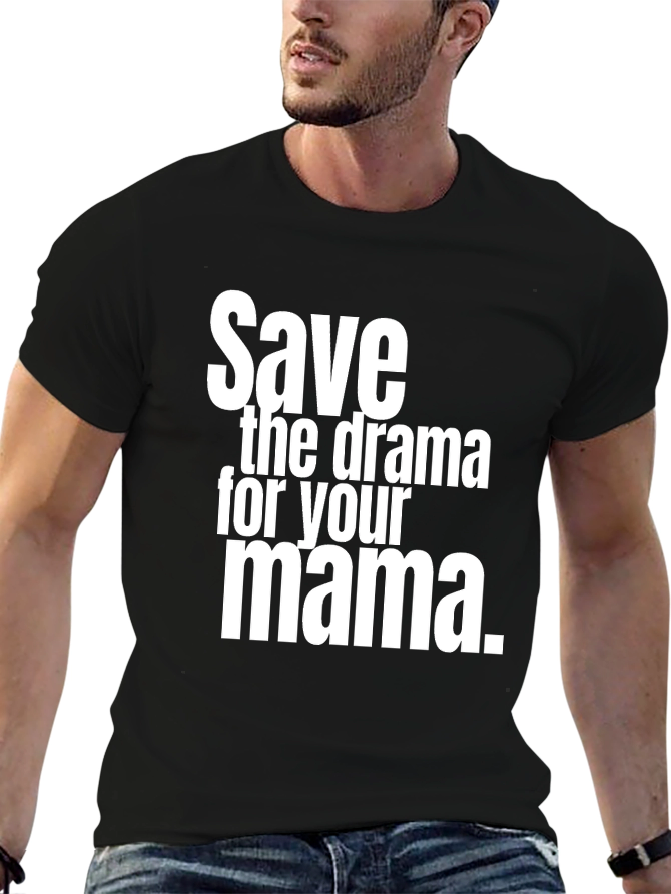 Black Save the Drama for Your Mama Graphic Tee view 6