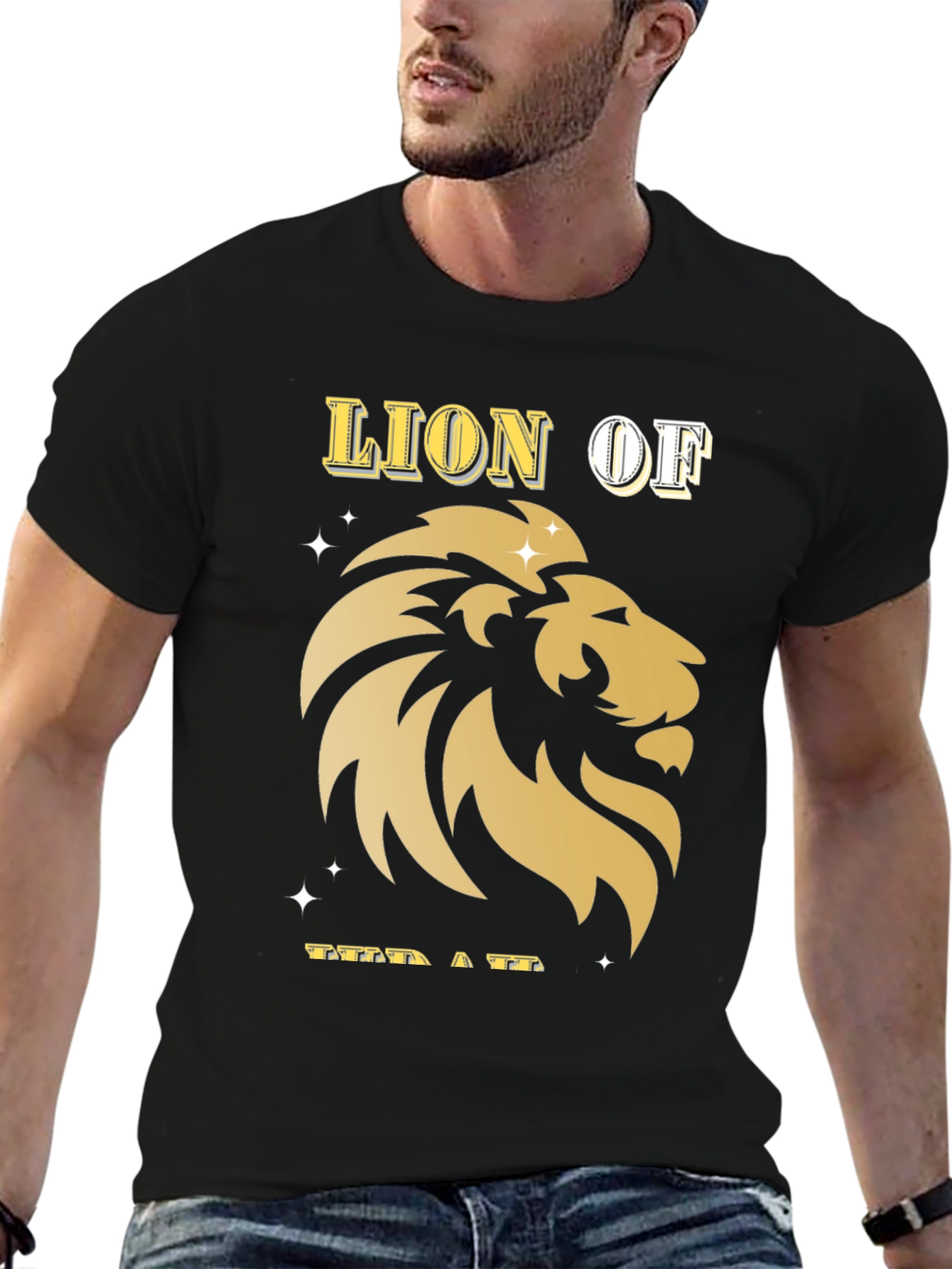 Black Lion of Judah Graphic Tee - Black Cotton Blend view 6