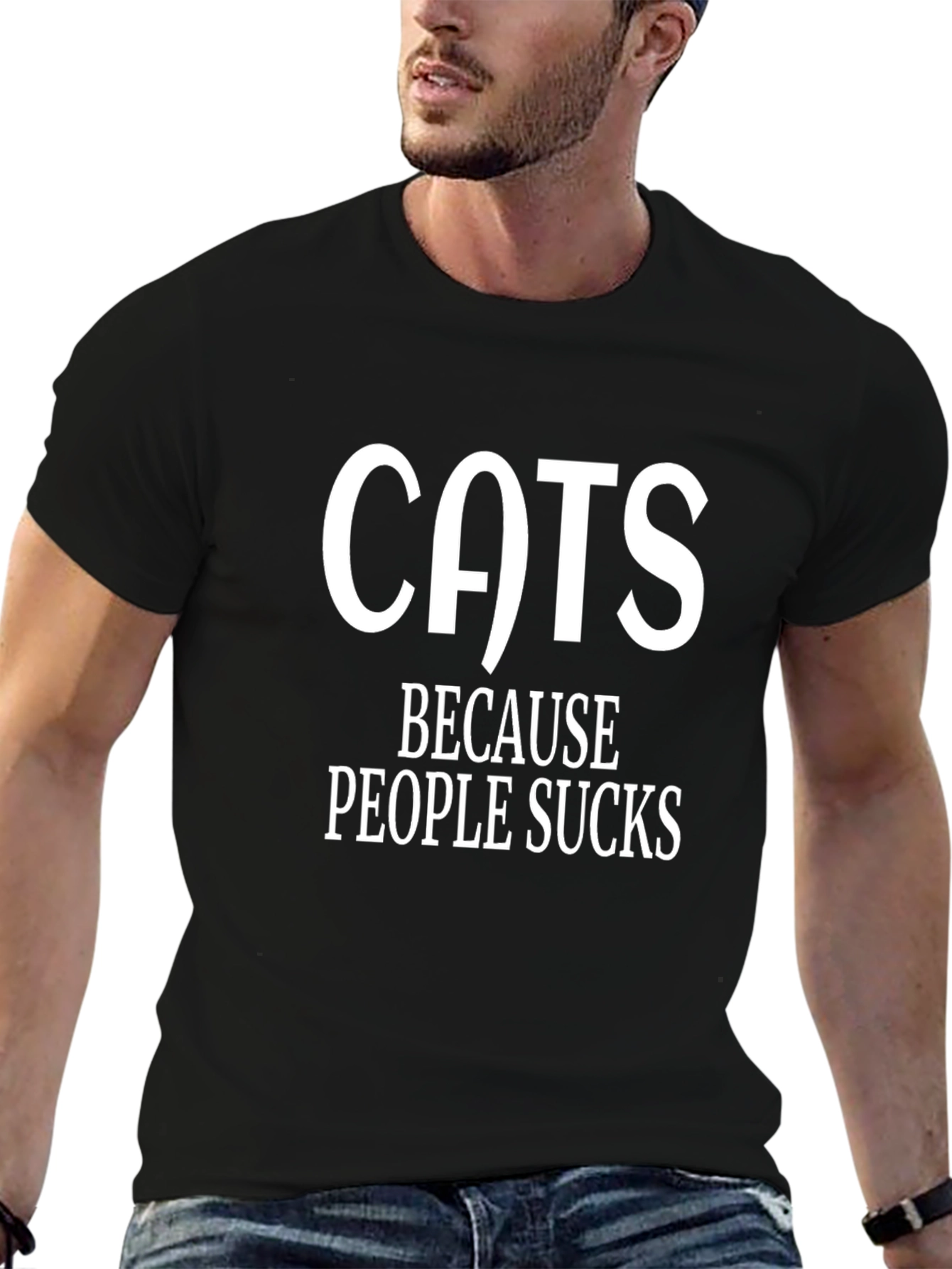 Black Cats Because People Sucks Graphic T-Shirt view 6