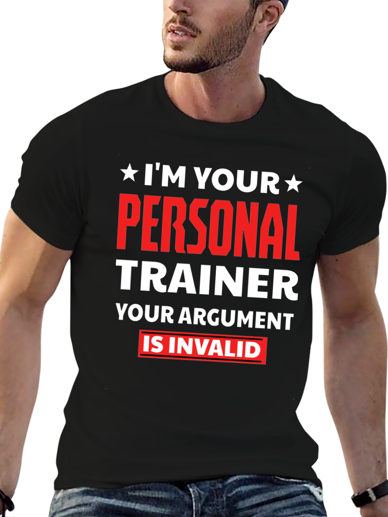 Black Personal Trainer T-Shirt - Your Argument Is Invalid view 6