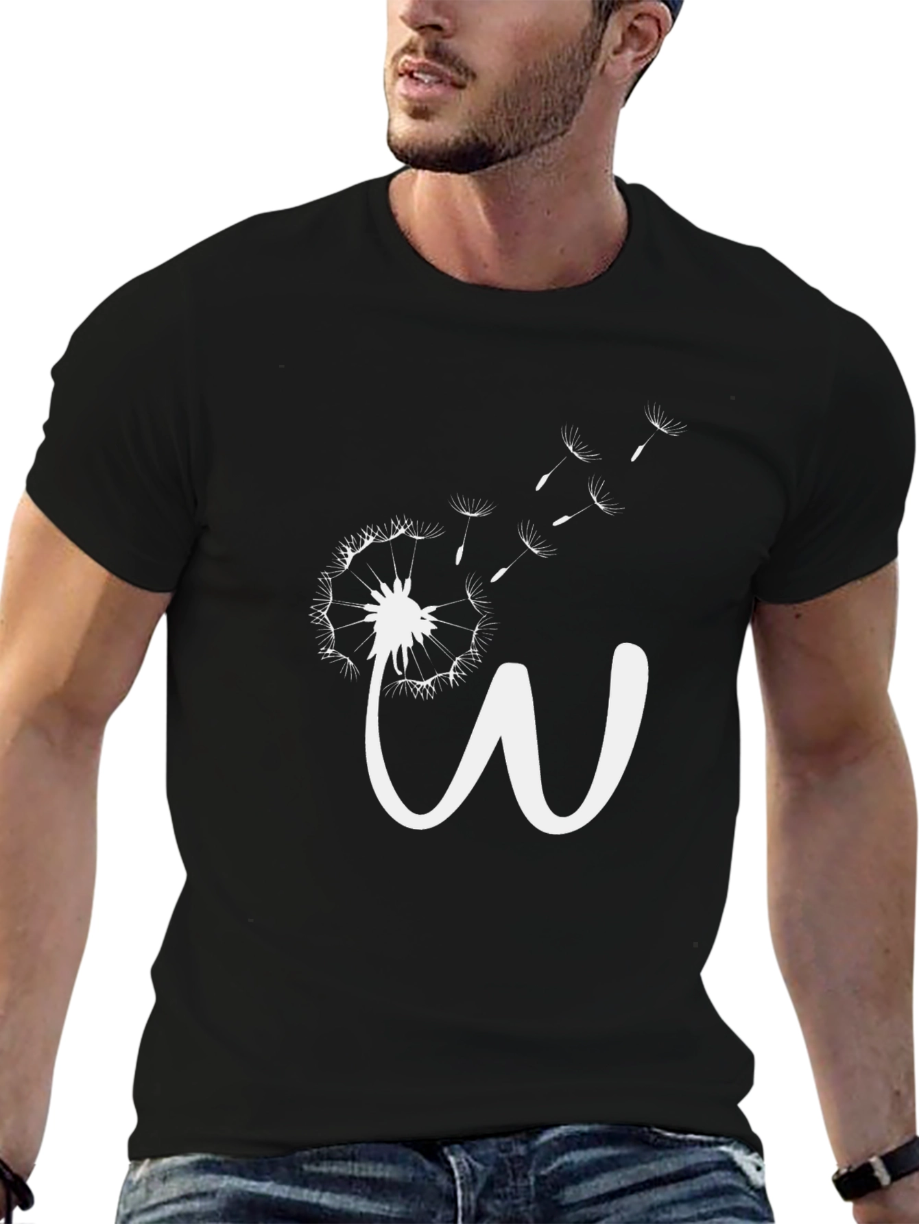 Black Dandelion W Graphic Tee - Stylish Black T-Shirt view 6