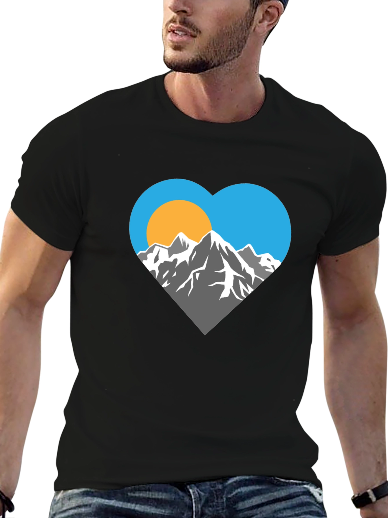 Black Mountain Heart Graphic T-Shirt view 6