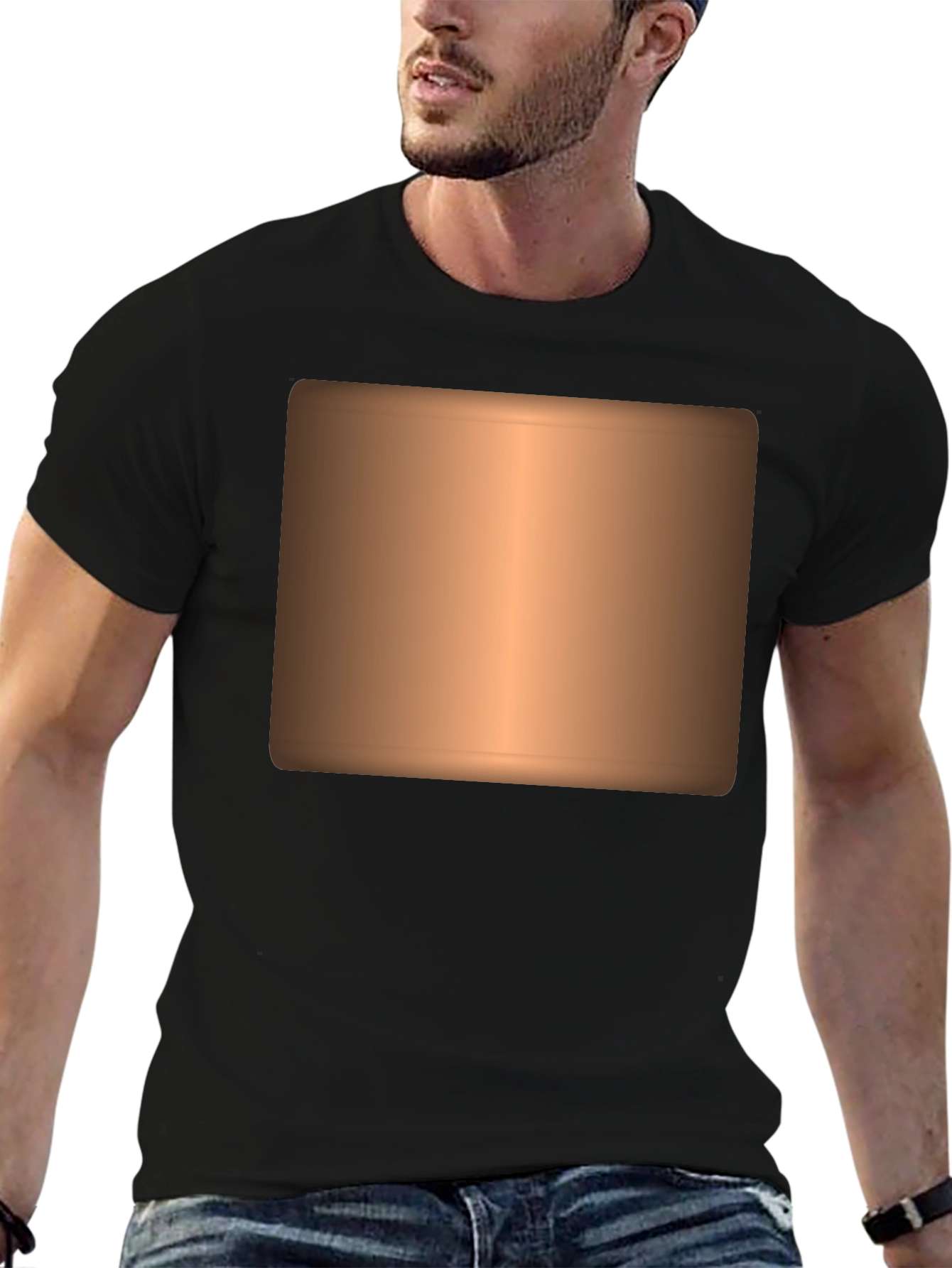 Black Men's Black Graphic T-Shirt view 6