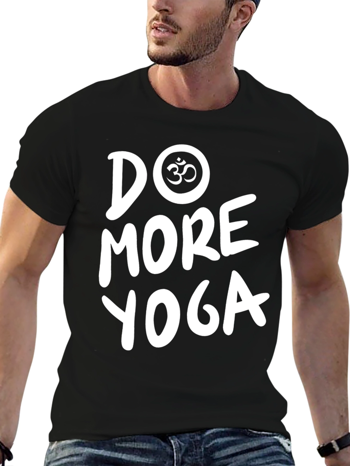 Black Do More Yoga Graphic Tee Black Cotton Blend T-Shirt view 6
