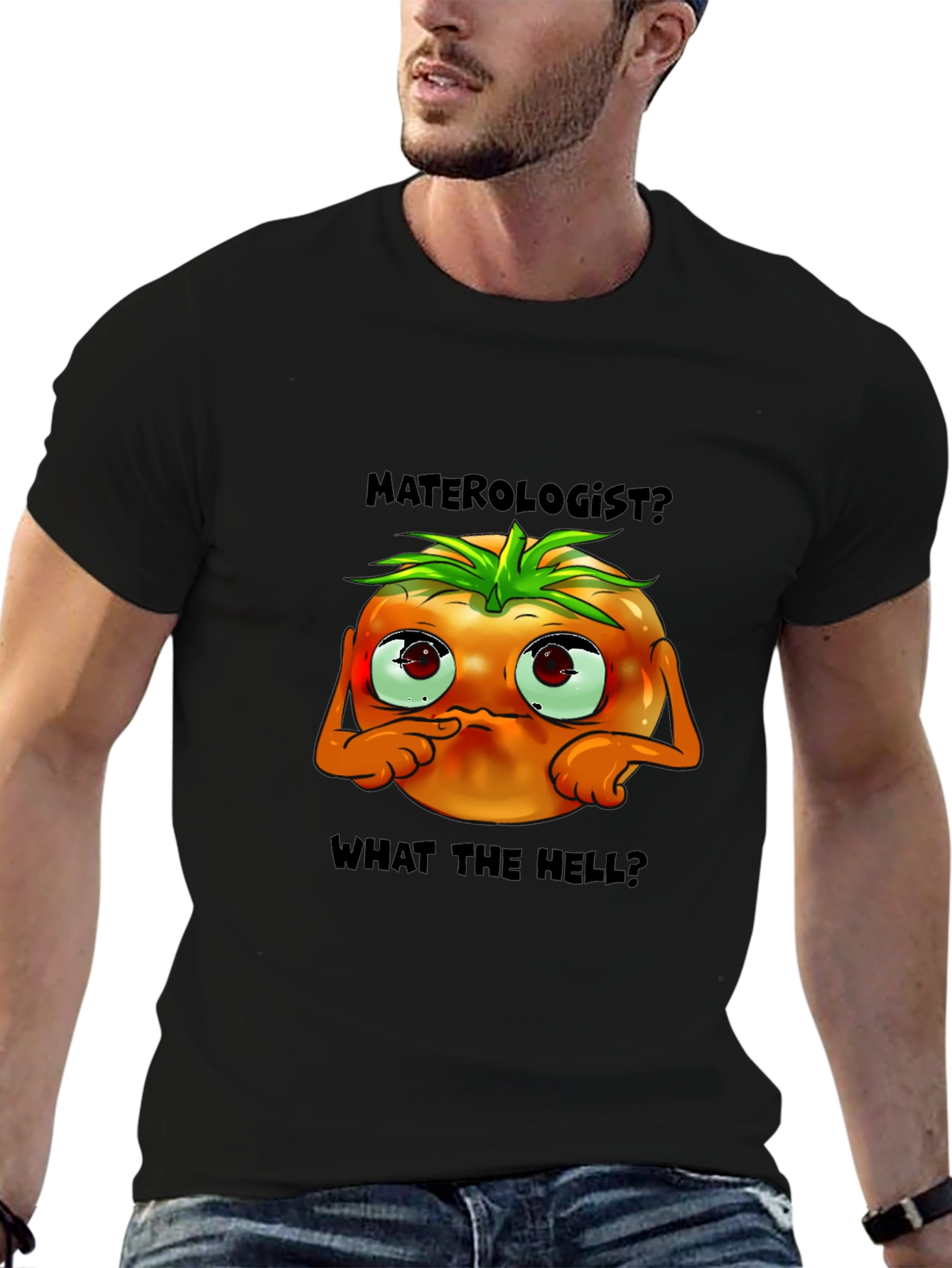 Black Materologist? Tomato Graphic T-Shirt view 6
