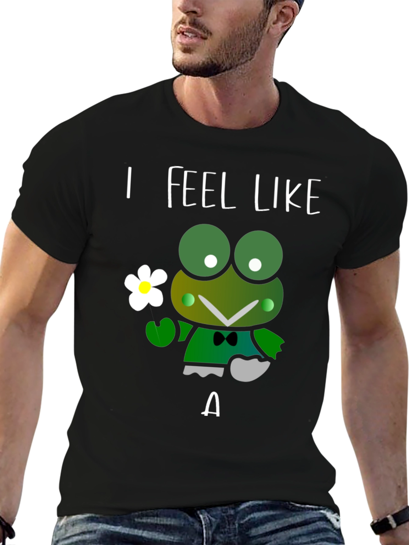 Black I Feel Like A Frog T-Shirt view 6