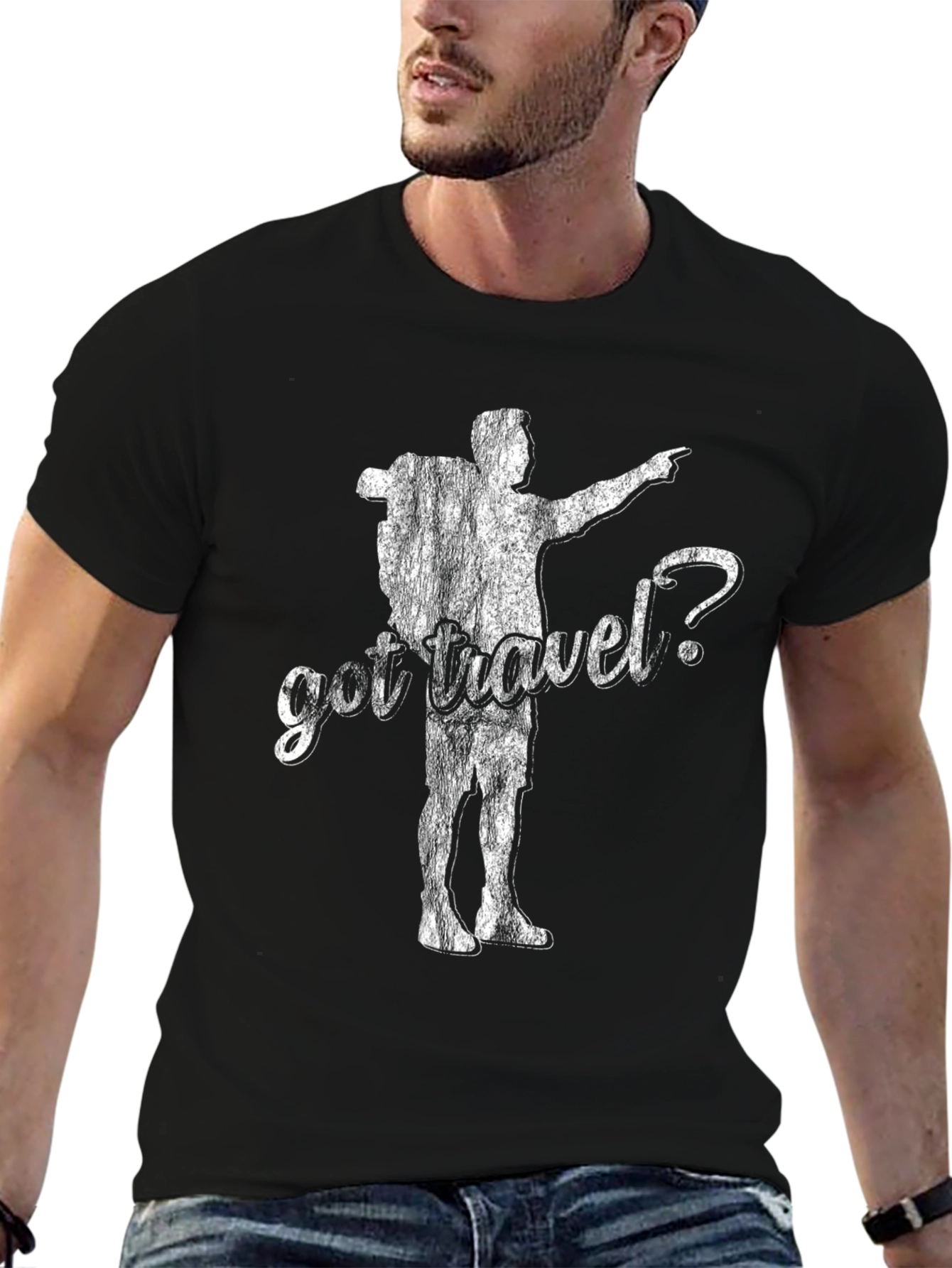Black Got Travel? Black Graphic Tee view 6