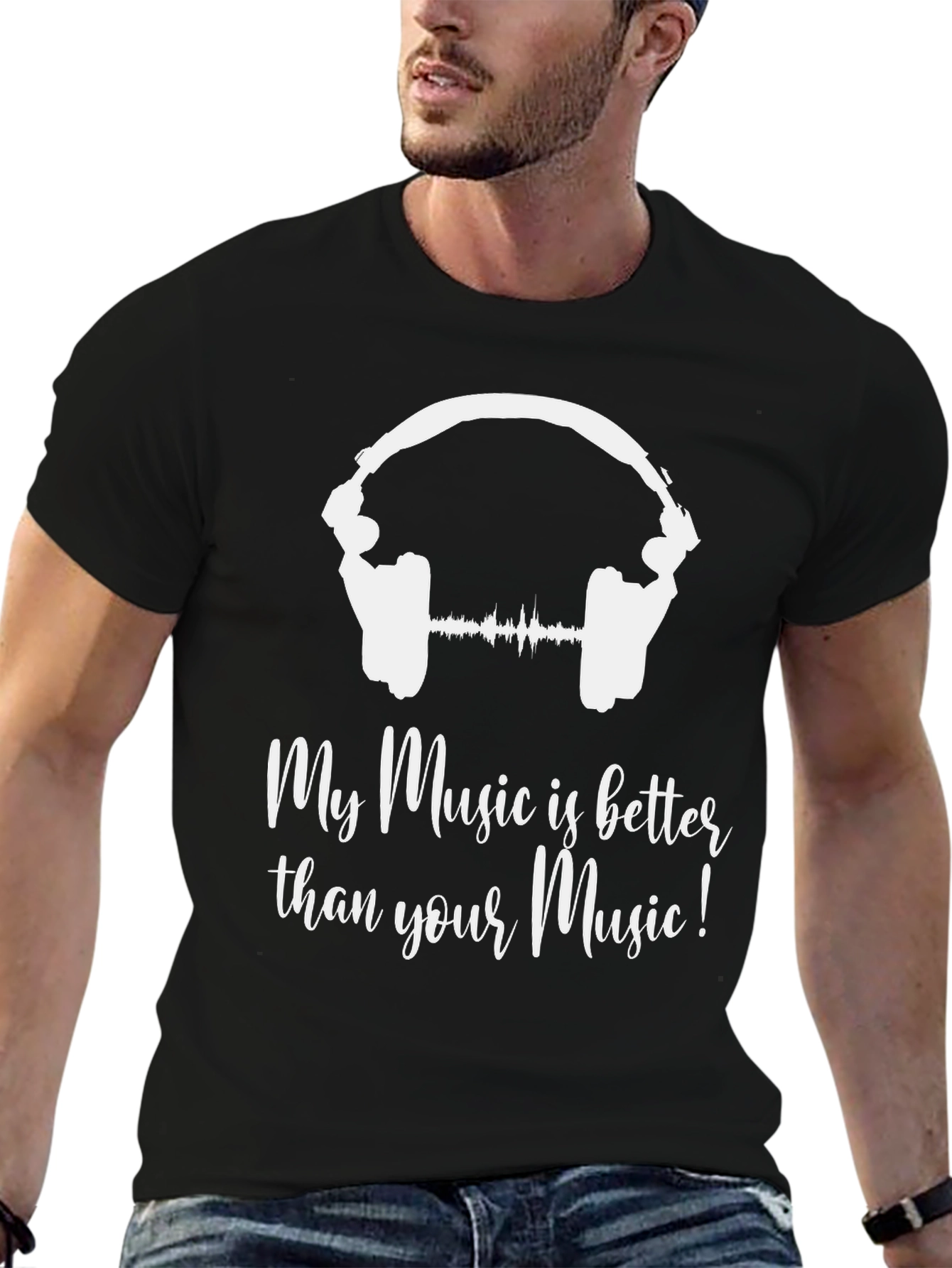Black Music Lover T-Shirt - My Music Is Better Than Yours! view 6