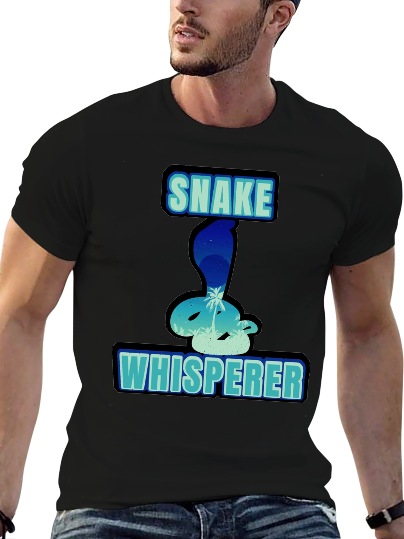 Black Snake Whisperer Graphic T-Shirt view 6