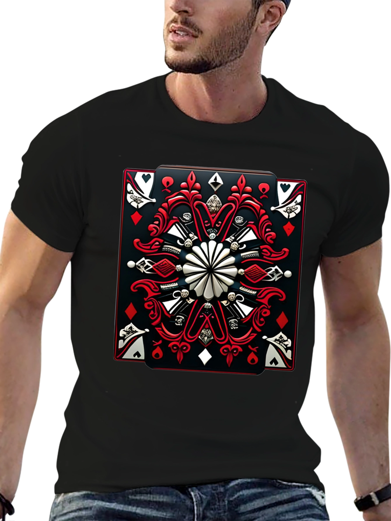 Black Playing Card Graphic T-Shirt - Black view 6