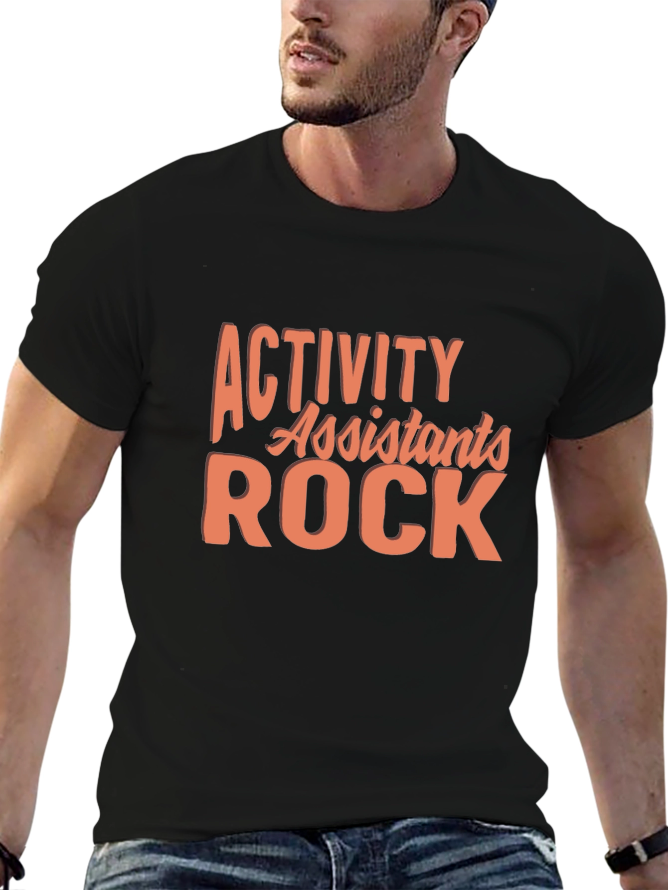 Black Activity Assistants Rock Black T-Shirt view 6
