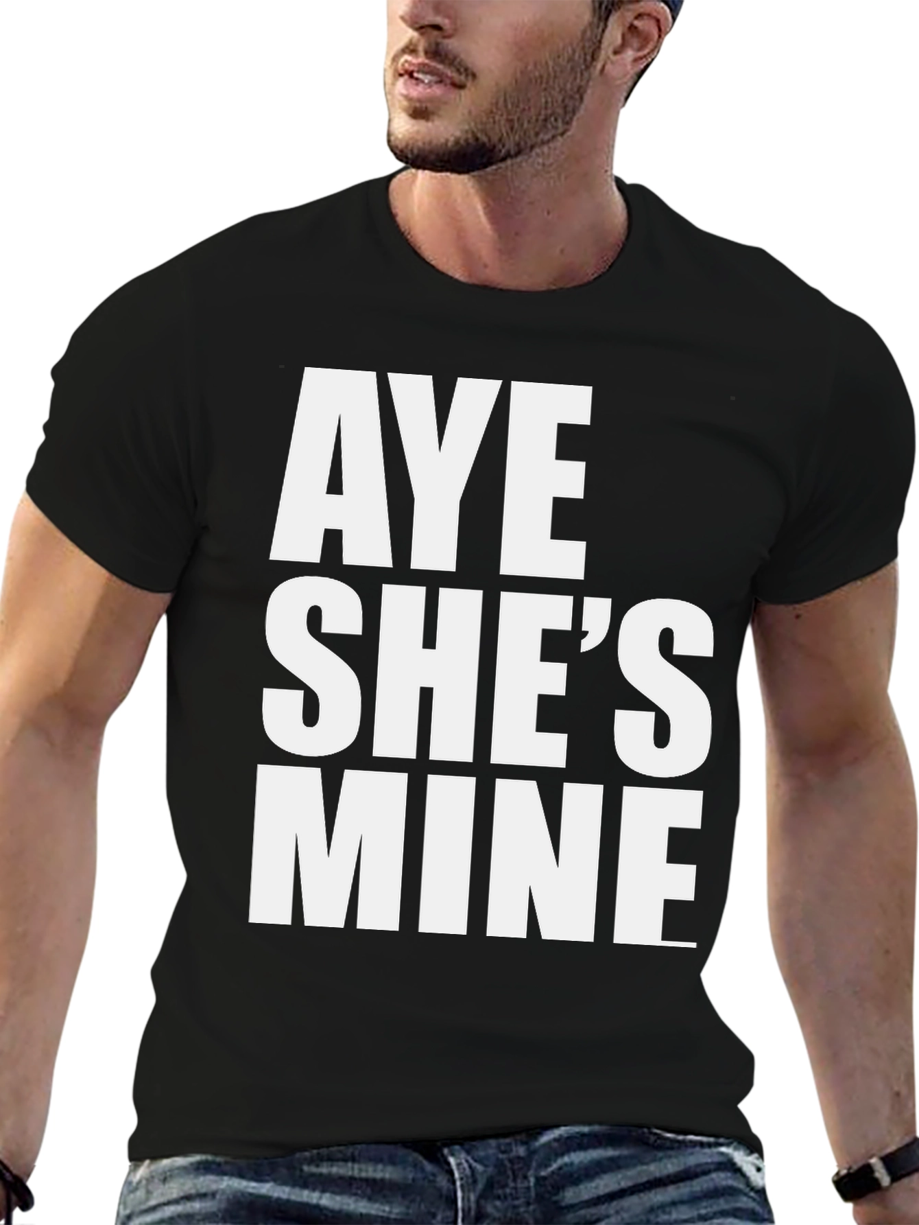 Black Aye She's Mine Graphic Tee view 6