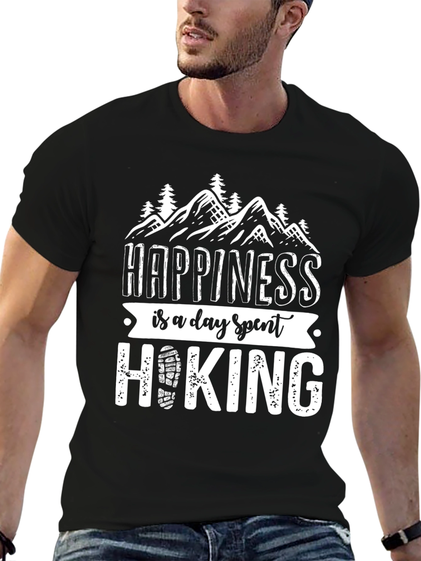 Black Happiness is Hiking T-Shirt view 6