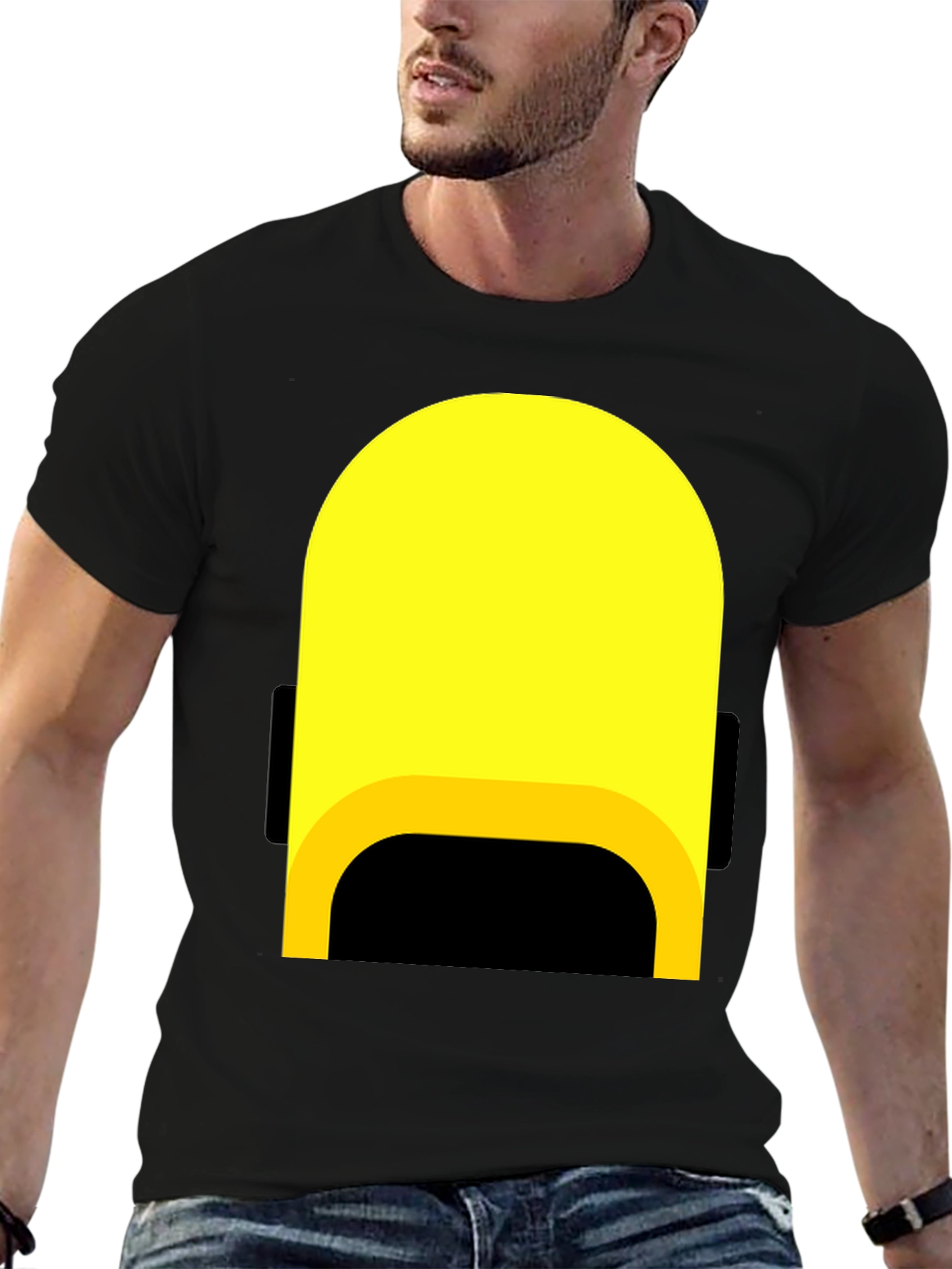 Black Minimalist Character Graphic T-Shirt view 6
