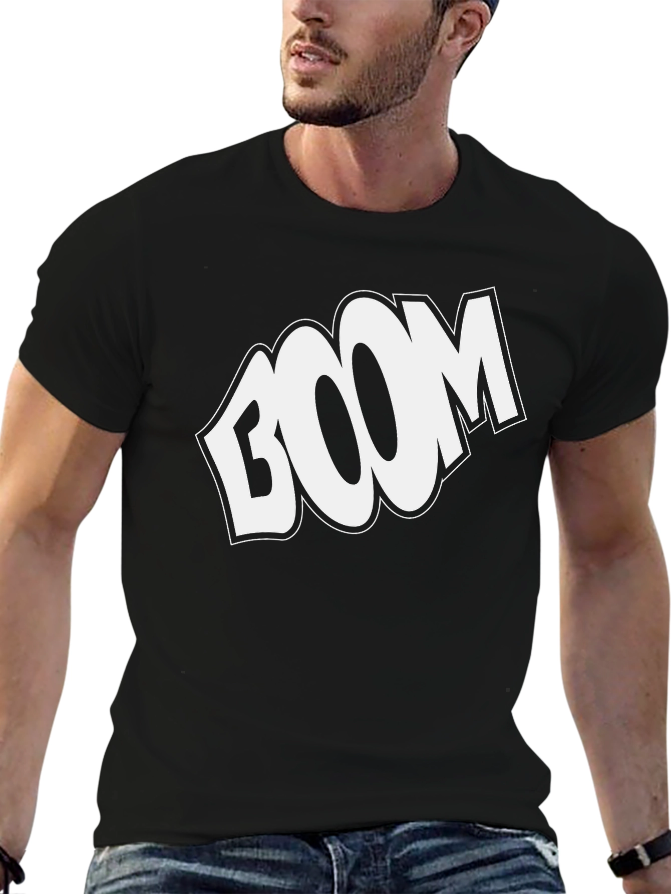 Black BOOM Graphic Print Black T-Shirt view 6