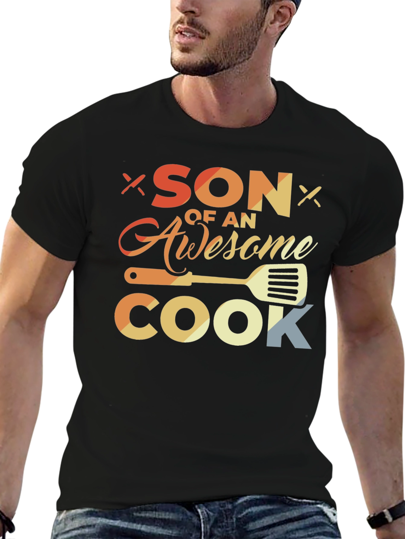 Black Son of an Awesome Cook Black T-Shirt view 6