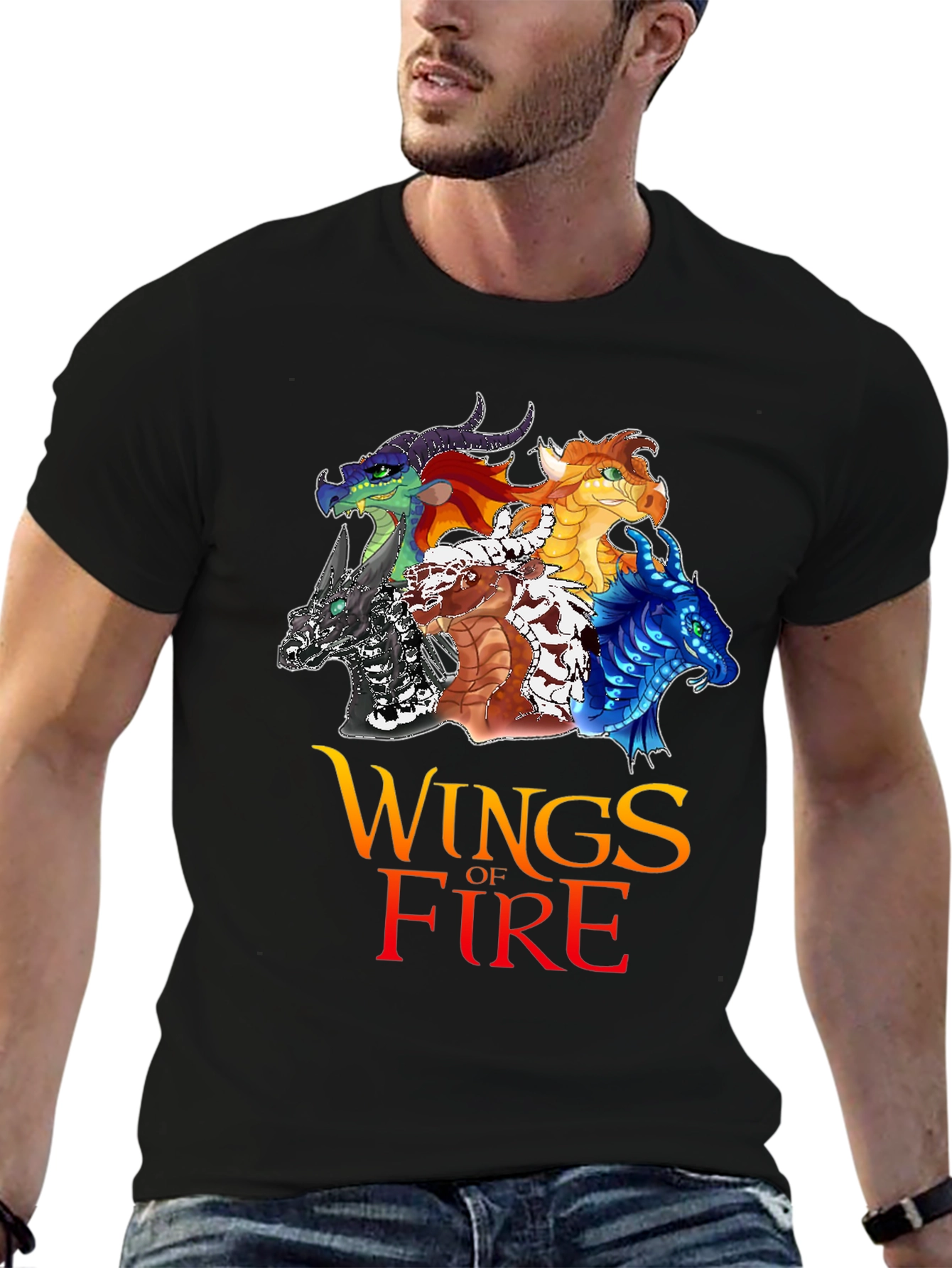 Black Wings of Fire Graphic T-Shirt view 6